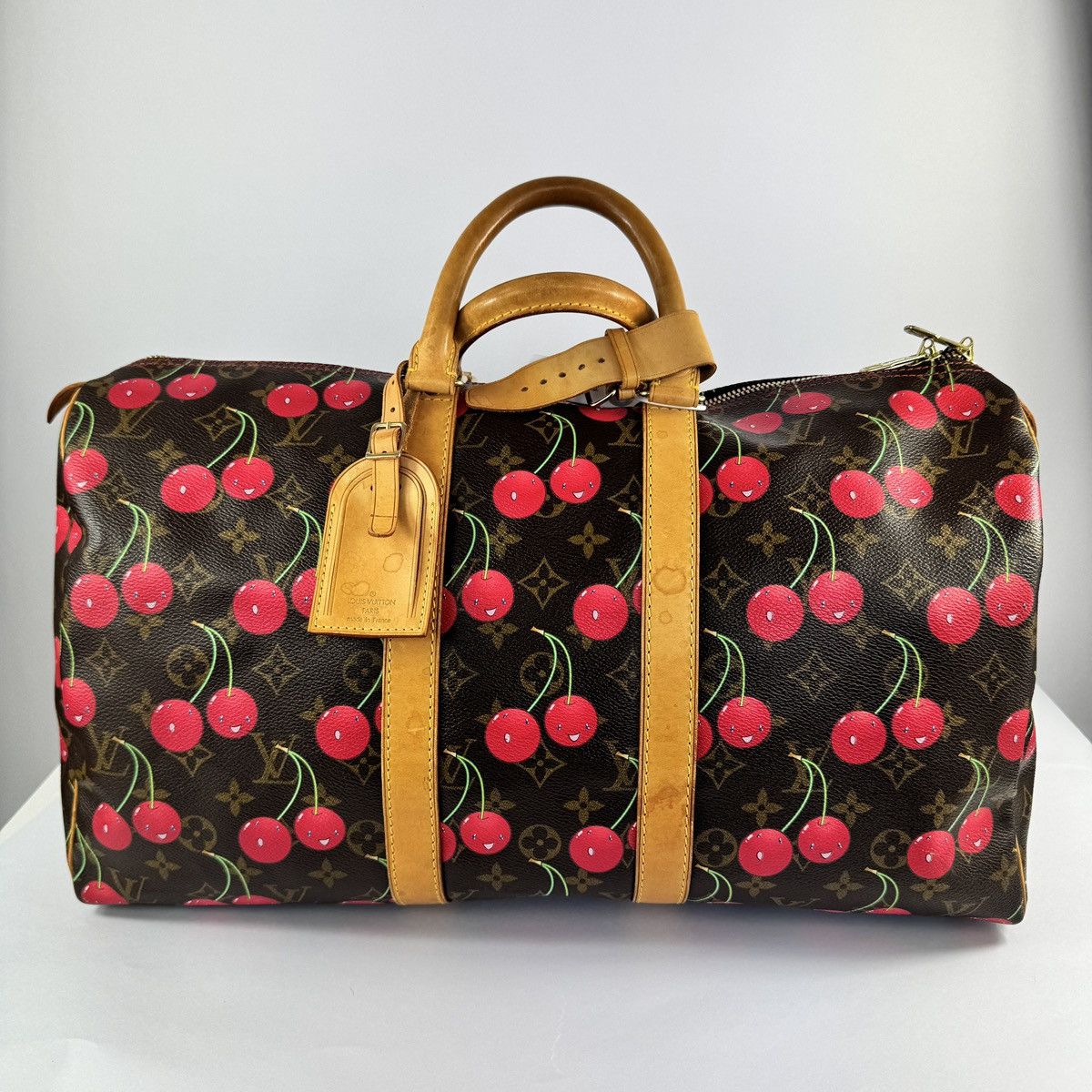 Louis Vuitton × Takashi Murakami 2005 CERISES CHERRY MONOGRAM 45 KEEPALL DUFFLE BAG Size ONE SIZE - 5 Thumbnail