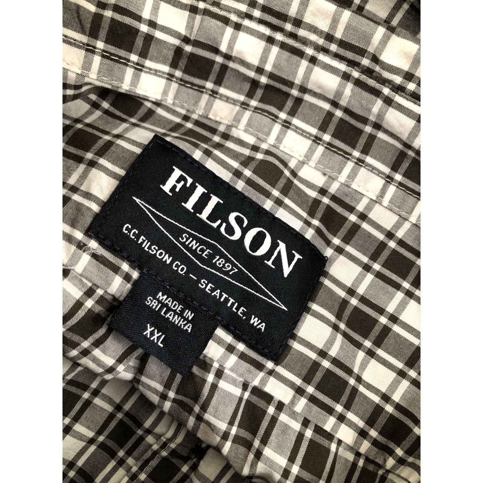 Filson Filson Shirt Plaid Lightweight 2XL Mens Long Sleeve Gray Beige Size US XXL / EU 58 / 5 - 5 Thumbnail