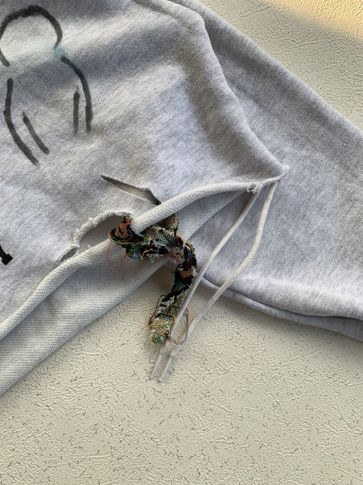 Japanese Brand CRAZY DISTRESSED FUR HOODIE F.ILLUMINATE BOXY CROP FIT Size US M / EU 48-50 / 2 - 11 Thumbnail