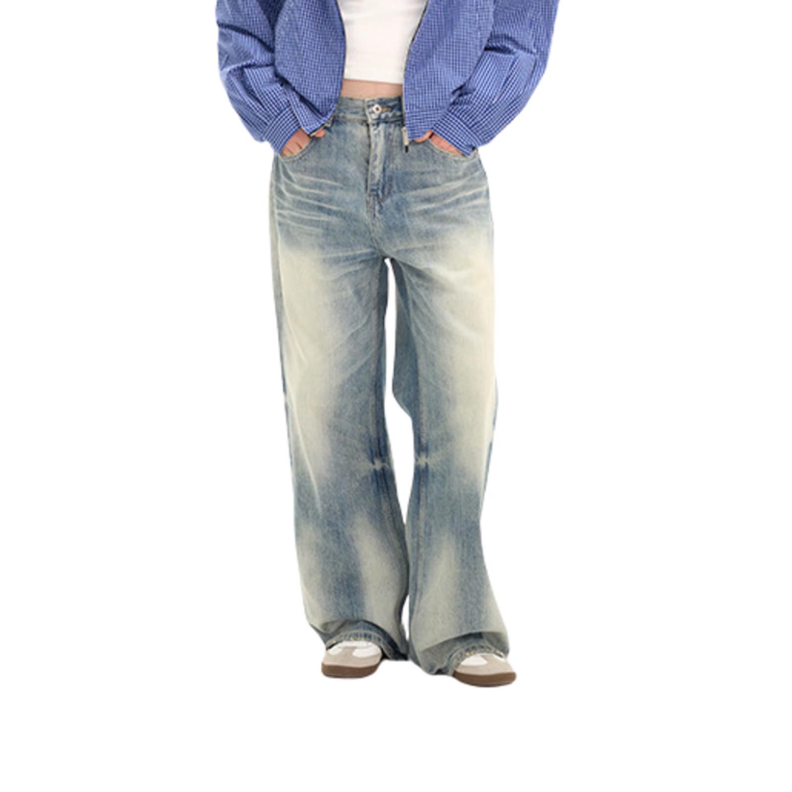Jean Bleached Wide-Leg Washed Blue Denim | Raw Selvedge Size US 32 / EU 48 - 5 Thumbnail