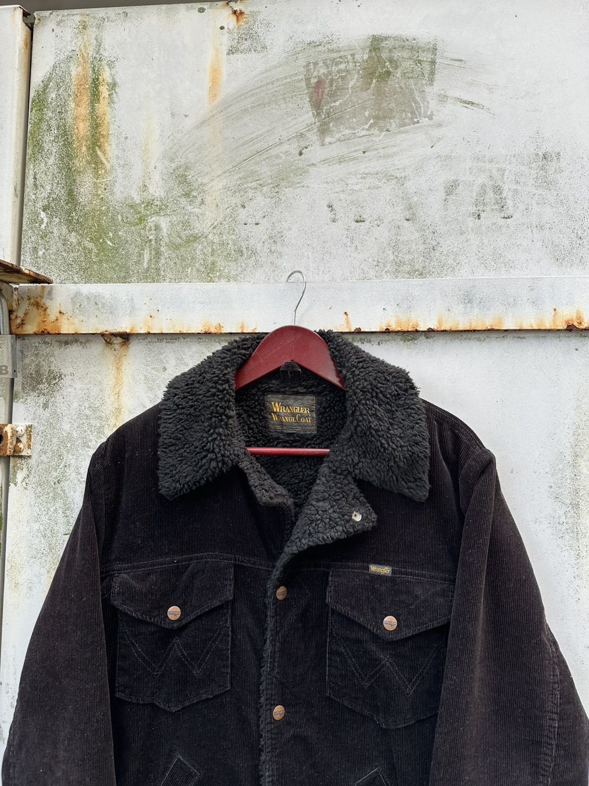 Wrangler 👹Wrangler Coat Fleece Lined Corduroy Long Jacket Size US L / EU 52-54 / 3 - 6 Thumbnail