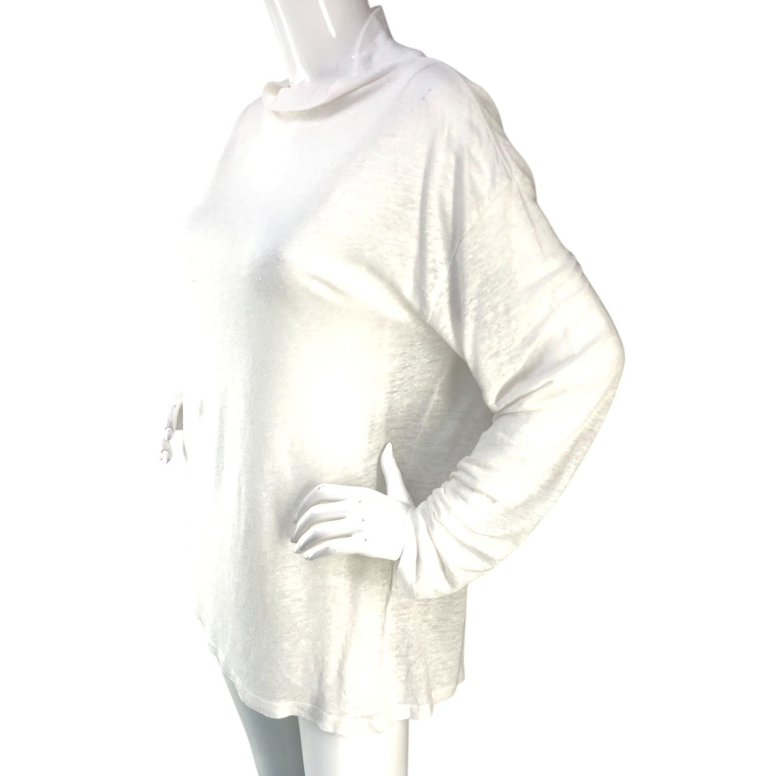 Iro IRO Paris Size S Tunic Top Cowl Neck Long Sleeve Linen White Size S / US 4 / IT 40 - 4 Thumbnail
