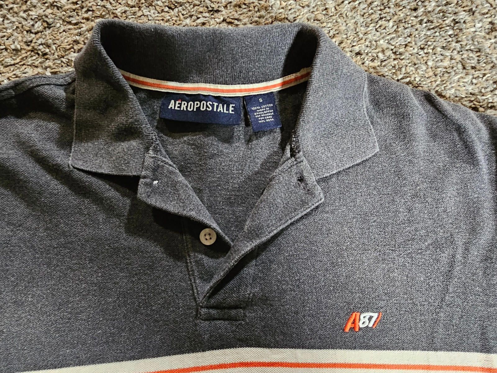 Aeropostale aeropostale mens s polo shirt gray Size US S / EU 44-46 / 1 - 2 Thumbnail