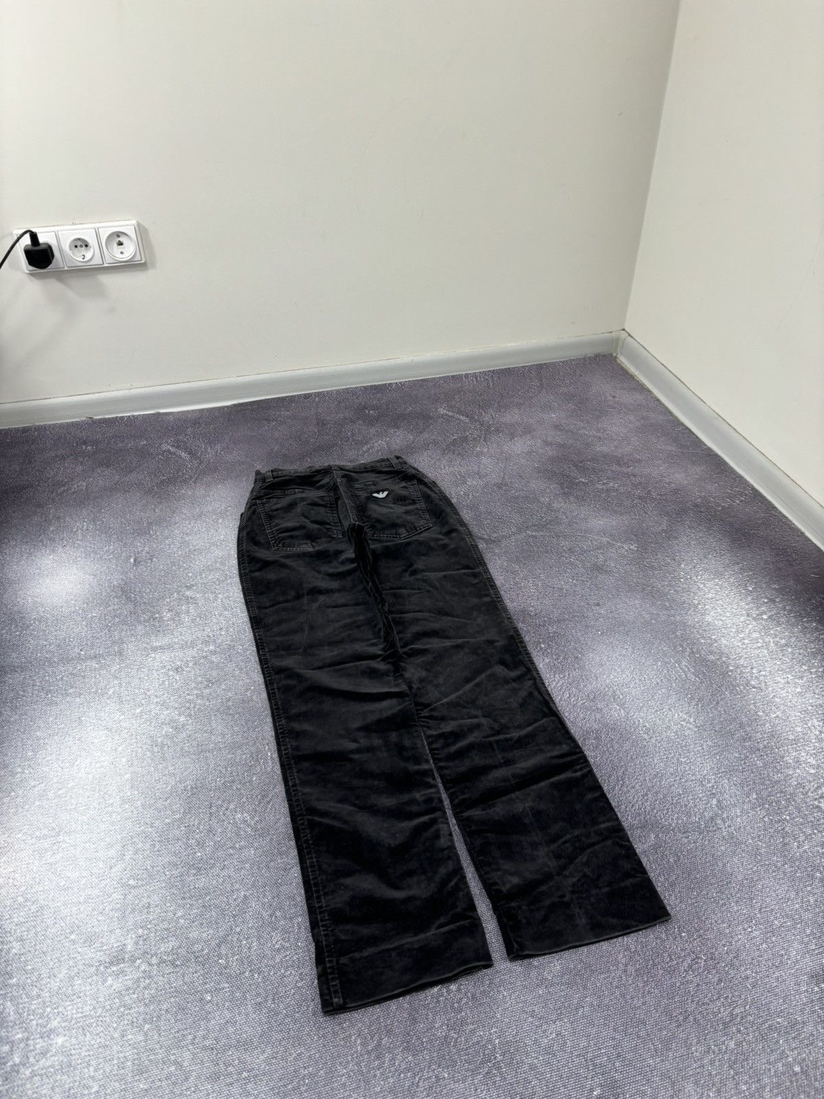 Armani Vintage 90s Armani Jeans Velvet Black Skinny Pants Jeans Size 28" / US 6 / IT 42 - 13 Thumbnail