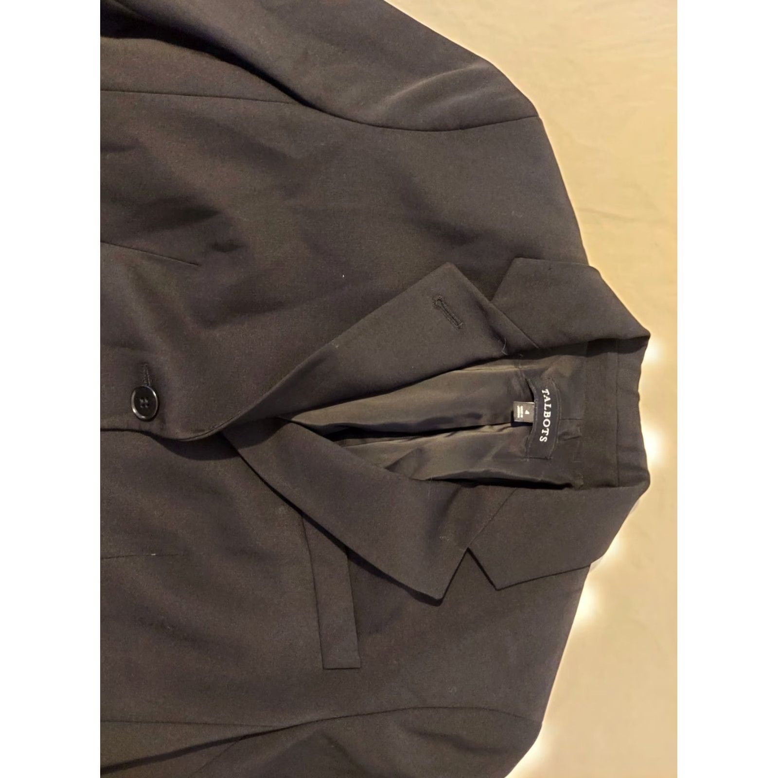 Talbots VINTAGE Womens Talbots Wool Jacket Blazer 4 Black Size S / US 4 / IT 40 - 2 Thumbnail