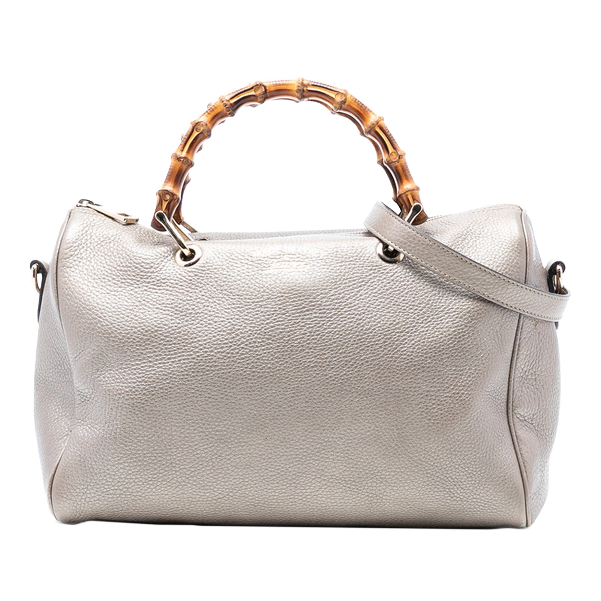 Gucci Medium Calfskin Bamboo Shopper Boston Bag Size ONE SIZE - 1 Thumbnail