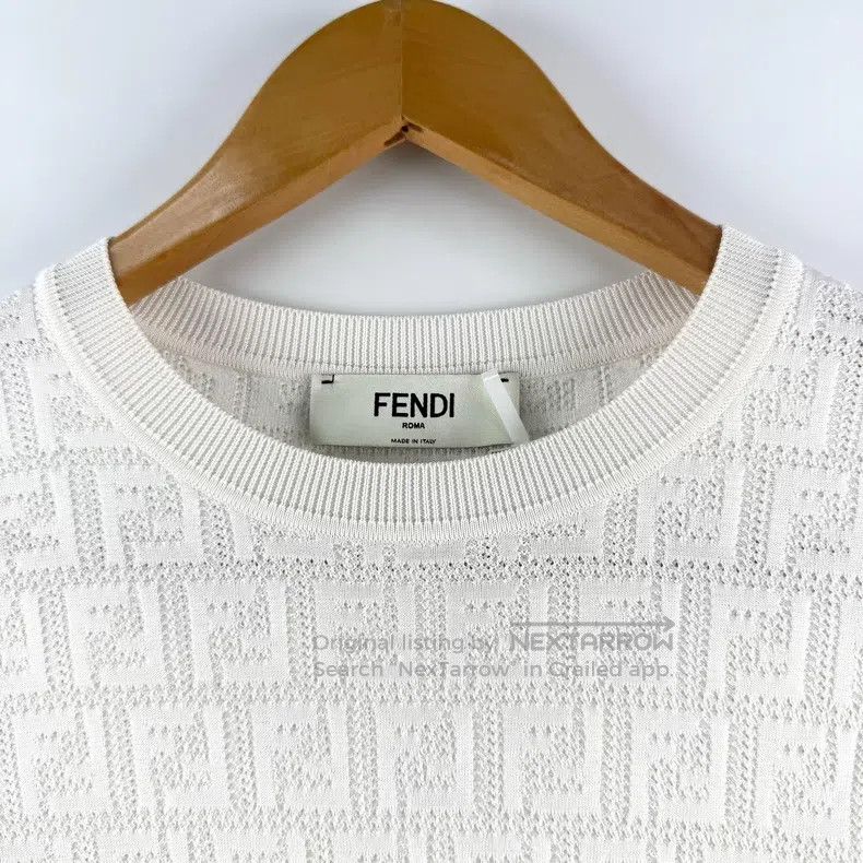 Fendi White monogrammed knitted shirt