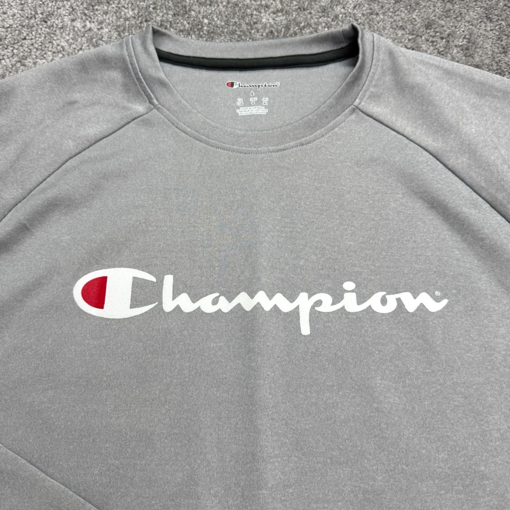 Champion Champion Tech Fleece Pullover Jacket Sweatshirt Mens Large Gray Crew Neck Active Size US L / EU 52-54 / 3 - 4 Thumbnail