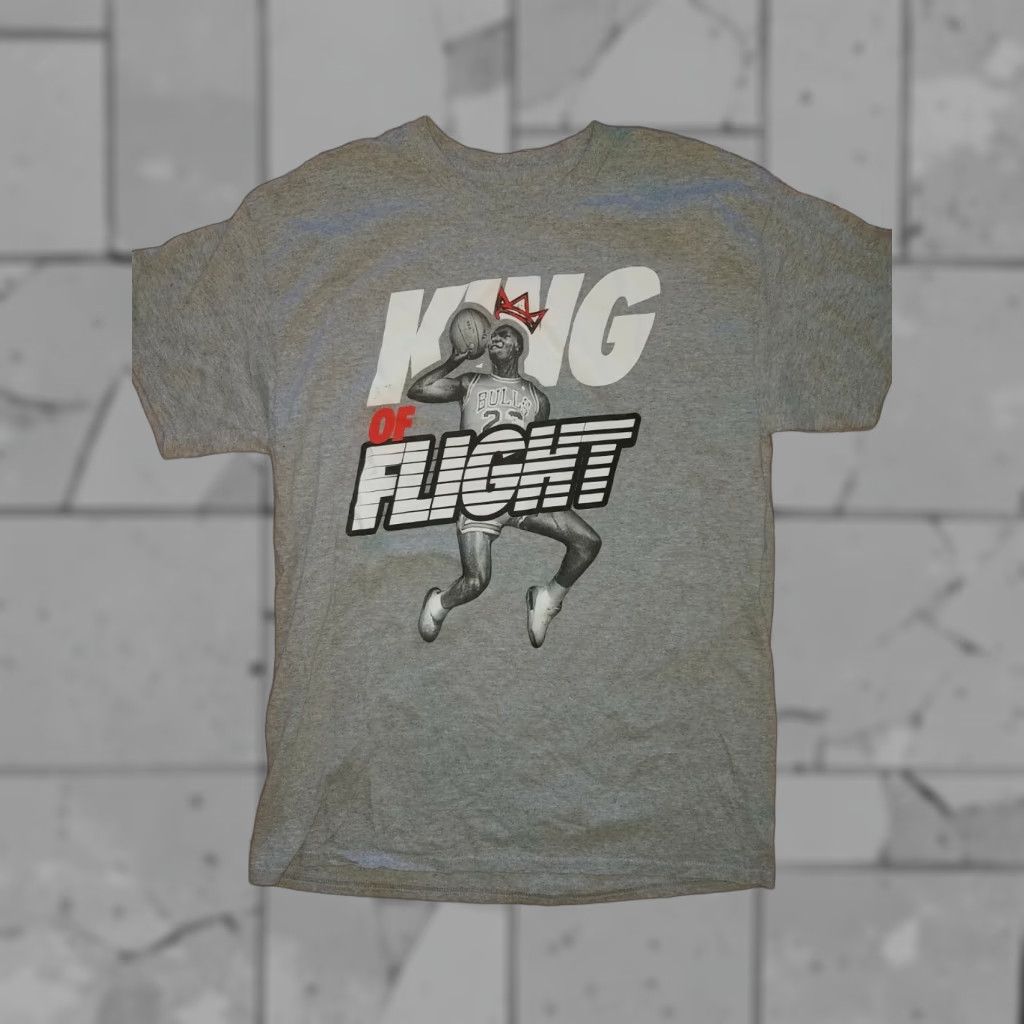Jordan Brand Jordan T-Shirt Mens L Grey Michael Jordan Graphic 100% Cotton Size US L / EU 52-54 / 3 - 1 Thumbnail