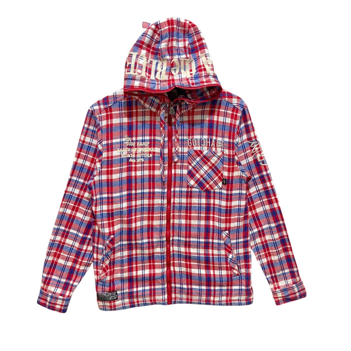 Gotcha × Vintage Vintage GOTCHA Surf Checked Hoodie Jacket Size US M / EU 48-50 / 2 - 2 Thumbnail
