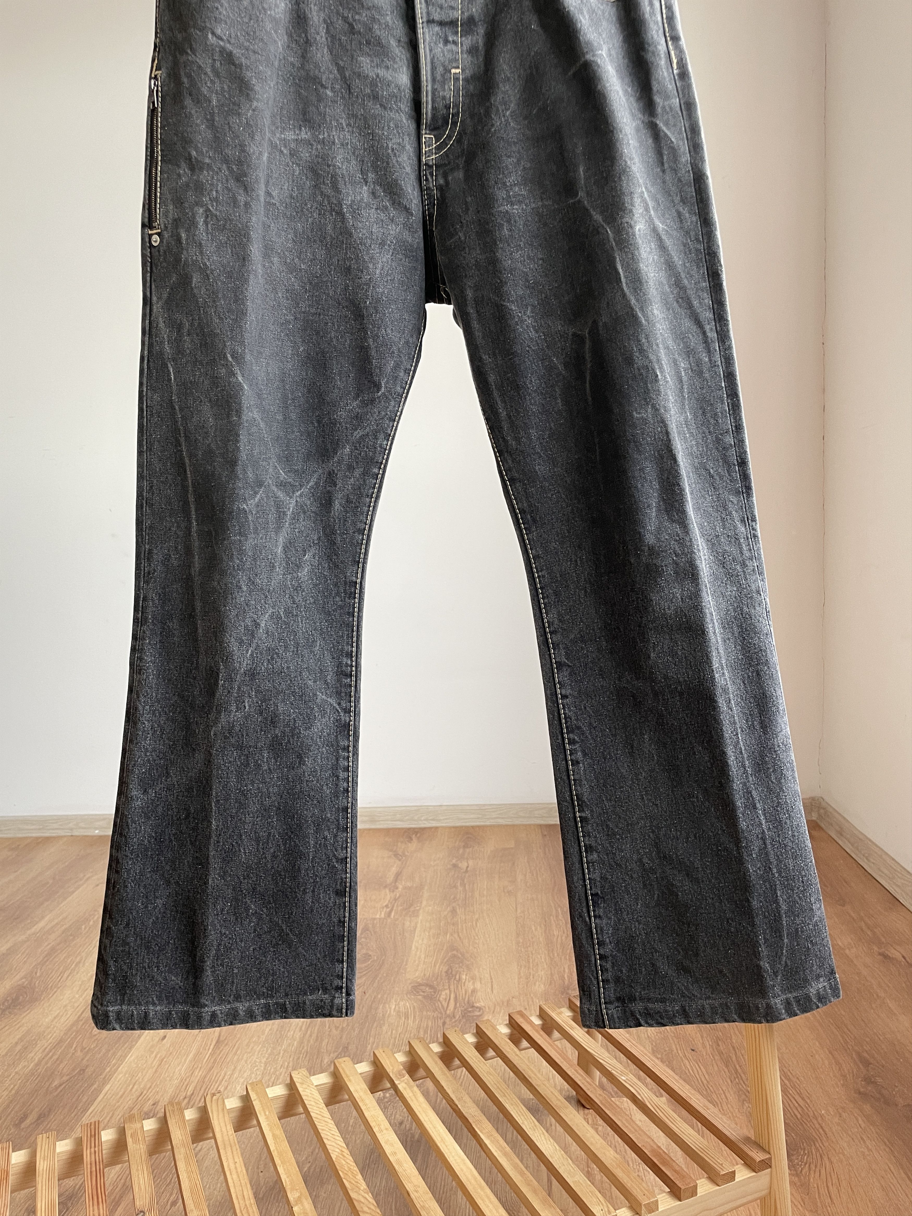 Neil Barrett Neil Barrett Vintage Bootcut Distressed Washed Black Denim Size US 38 / EU 54 - 6 Thumbnail