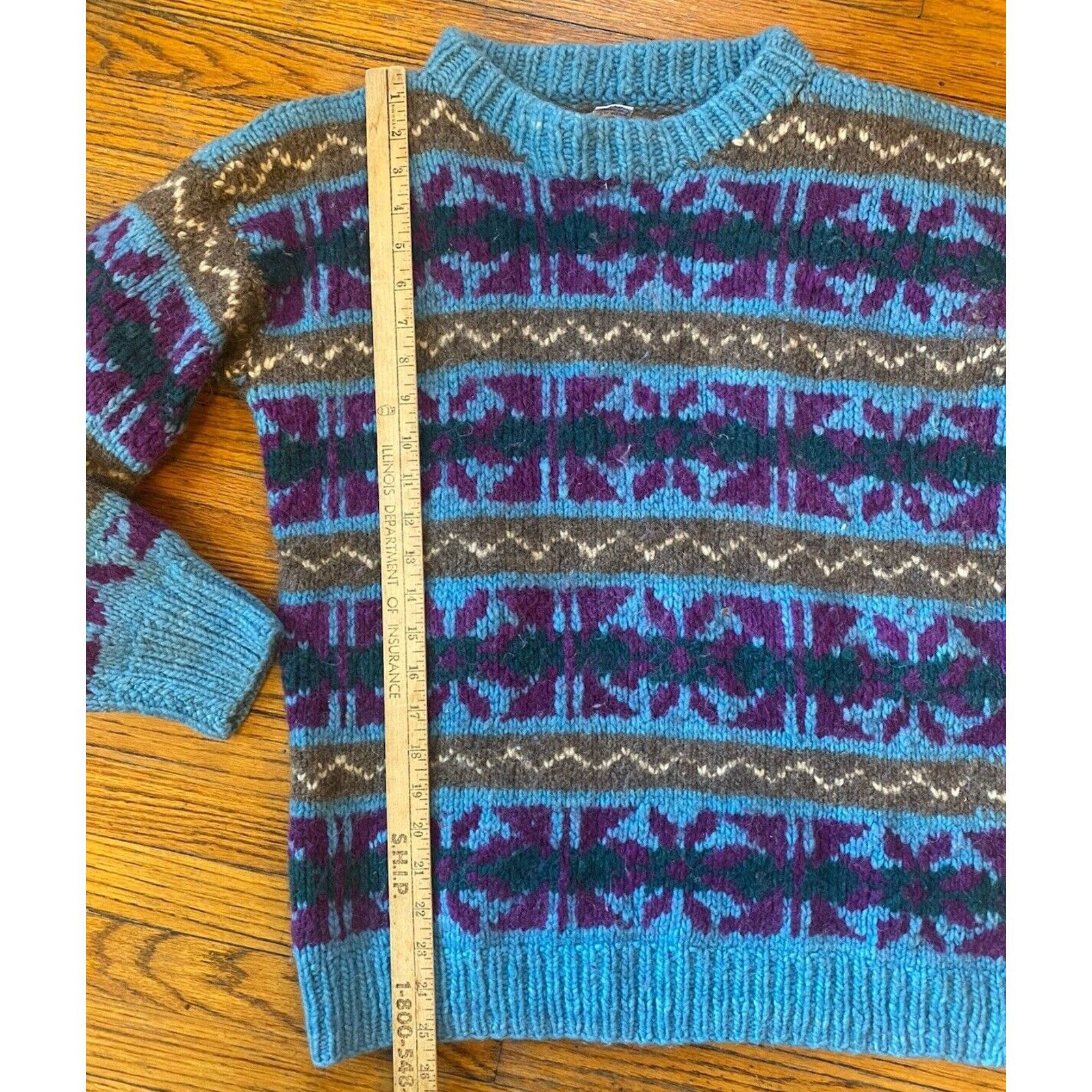 Handmade Wool Ecuador Nordic Handmade Chunky Sweater Mens Women’s M Size M / US 6-8 / IT 42-44 - 8 Thumbnail