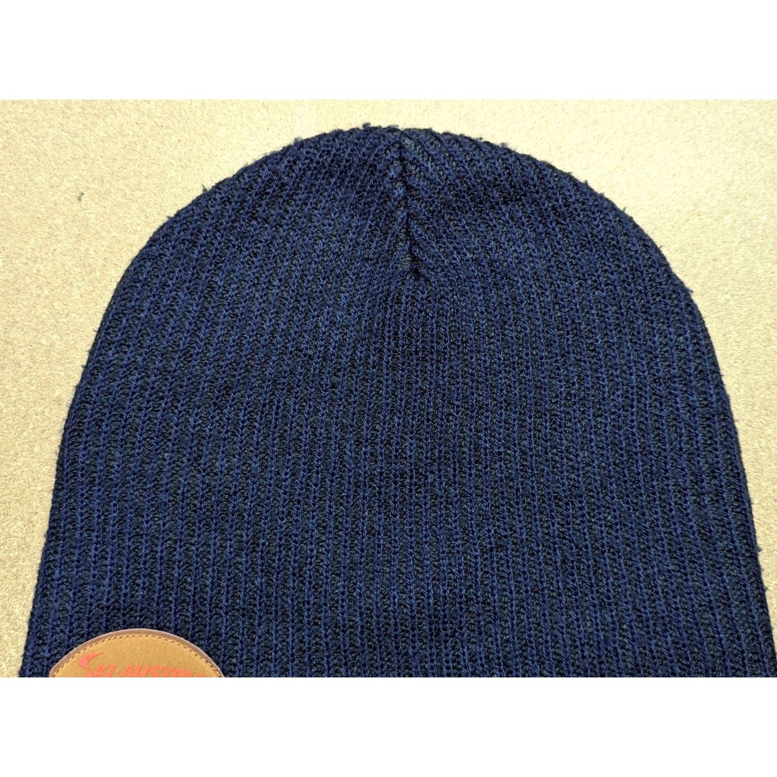 Vintage VINTAGE v19 Ski Austria Beanie Hat One Size Blue Ribbed Stretch Size ONE SIZE - 2 Thumbnail