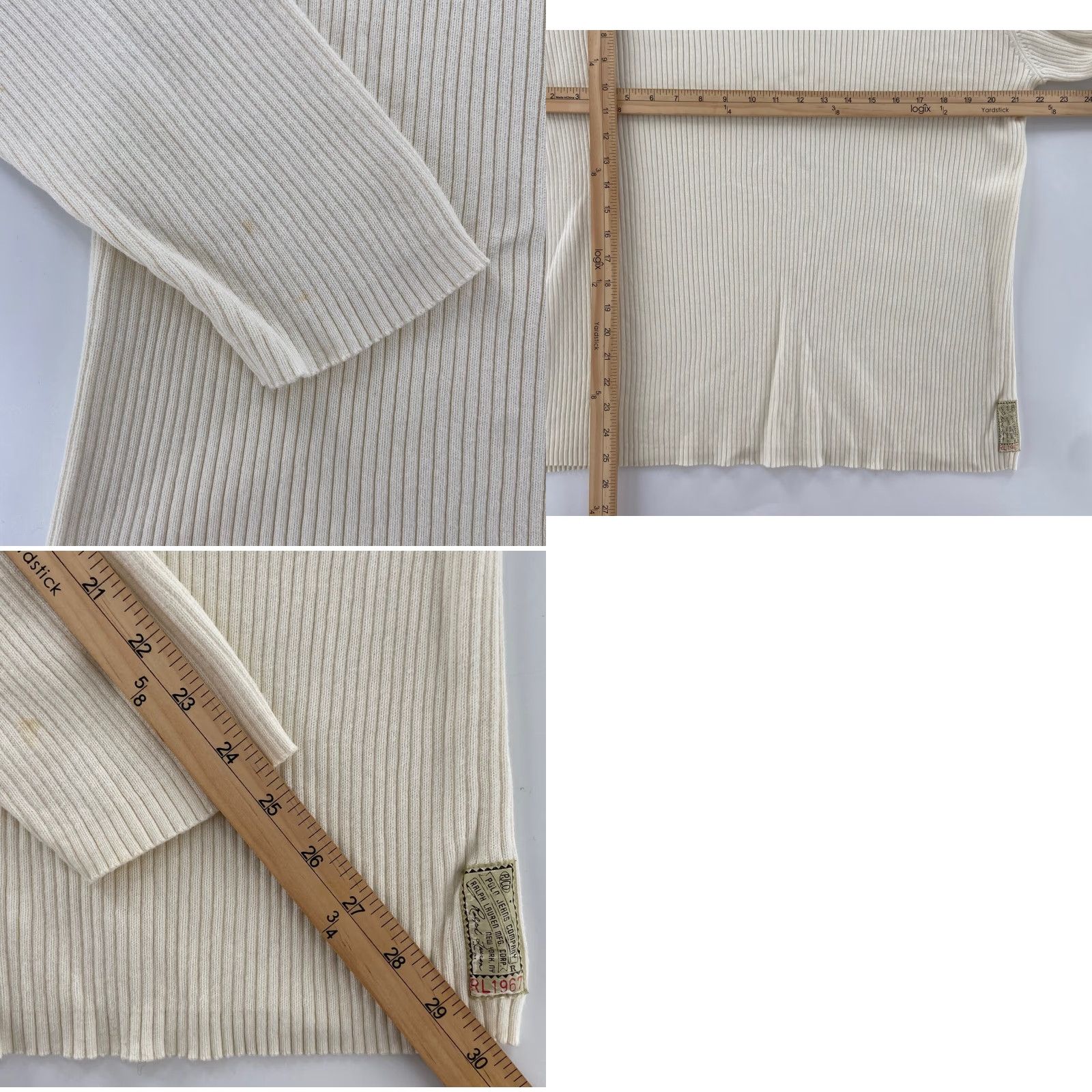 Vintage VINTAGE Polo Jeans Co. Striped Sweater Adult Large White Long Sleeve V-Neck Pullover Mens Size US L / EU 52-54 / 3 - 8 Thumbnail