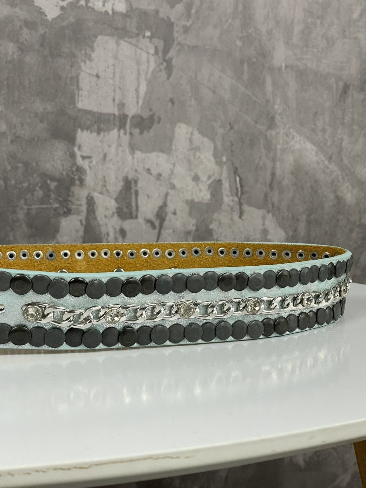 Hysteric Glamour × If Six Was Nine Rhinestone belt B.B. Simons styled Y2K Archive Leather belt Size ONE SIZE - 5 Thumbnail