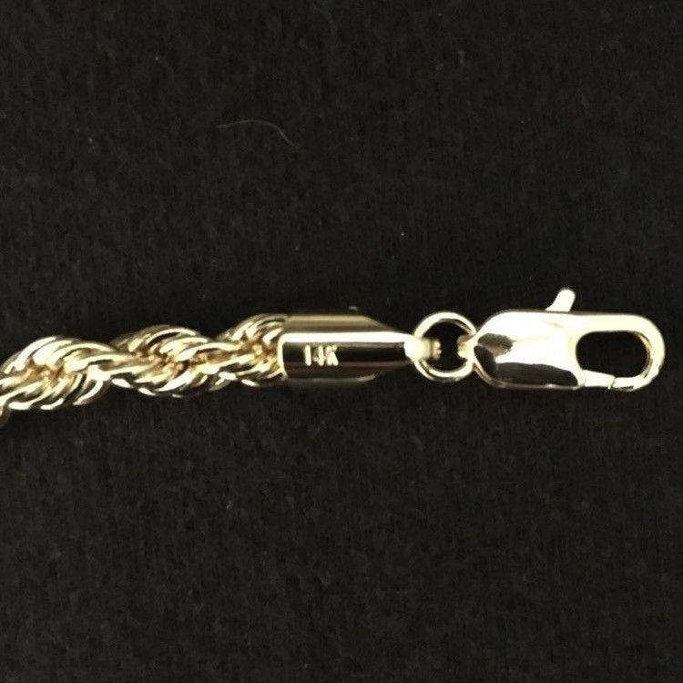 Jewelry Gold Chain Rope Chain Necklace 24in 6mm and Hamsa Hand Charm Size ONE SIZE - 7 Thumbnail