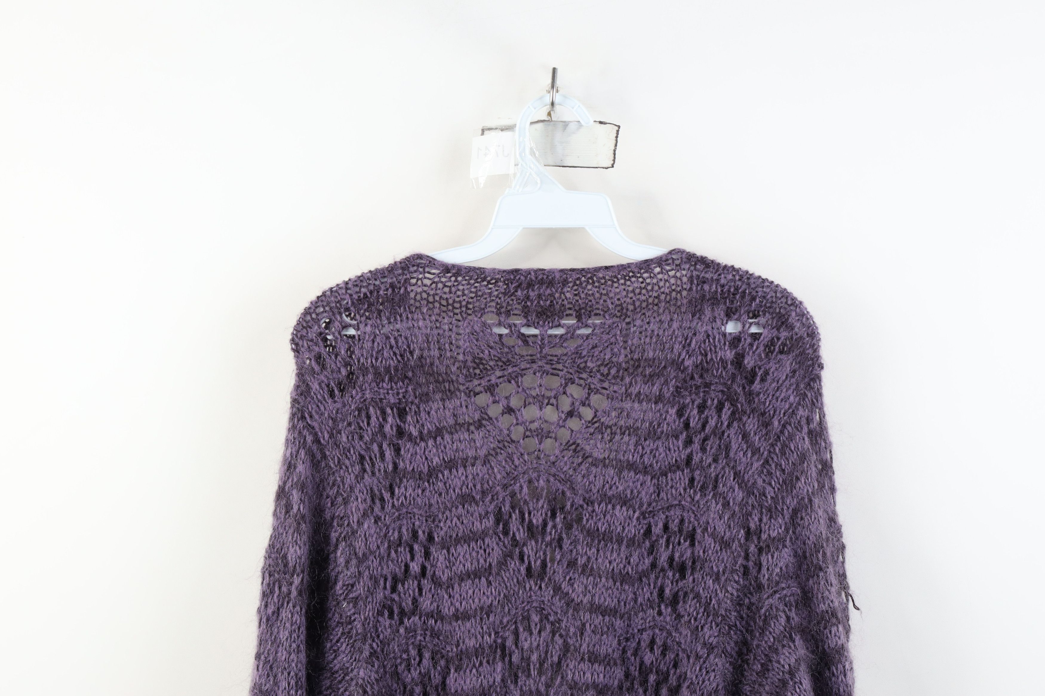 Vintage Vintage 90s Y2K Babydoll Mohair Knit Cardigan Sweater Size L / US 10 / IT 46 - 12 Thumbnail