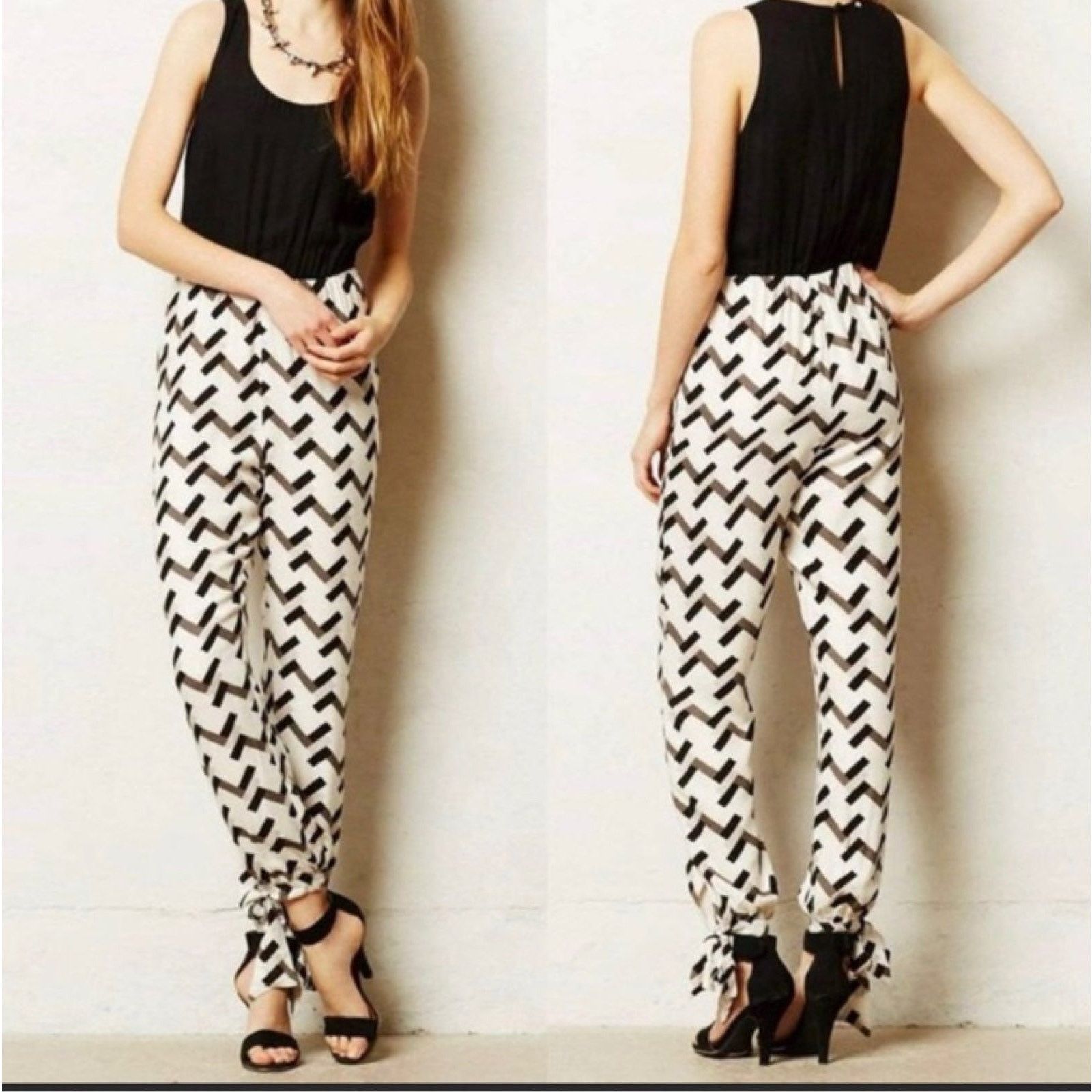 Anthropologie Anthropologie Harlun Anacapa Geometric Jumpsuit Romper S NWT Size 28" / US 6 / IT 42 - 1 Thumbnail