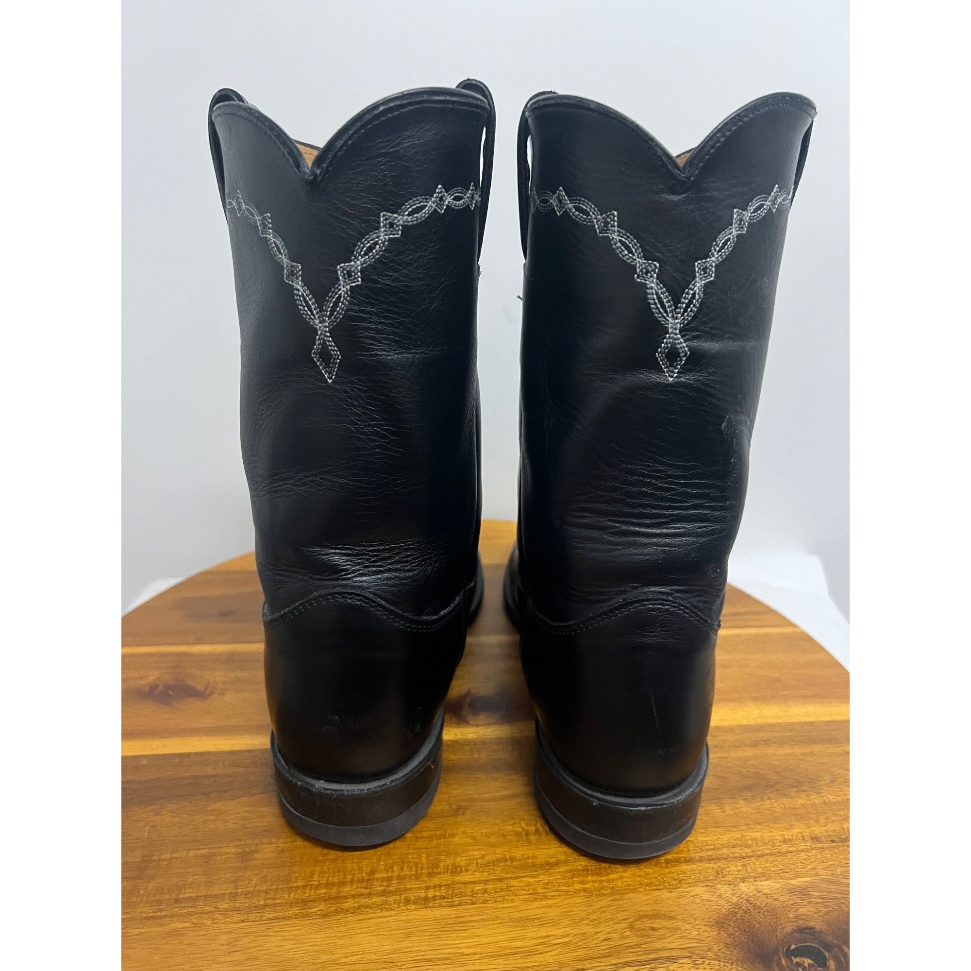 Justin Justin Brock Roper Mens Western Cowboy Boots US 9.5 Black Le Size US 9.5 / EU 42-43 - 4 Thumbnail