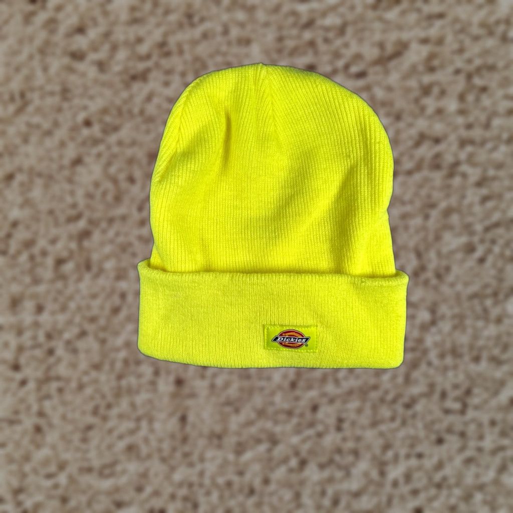 Dickies Dickies Beanie One Size Adult Yellow Knit 100% Acrylic Snow Ski Workwear Casual, Winter Mens Beanie Size ONE SIZE - 1 Thumbnail
