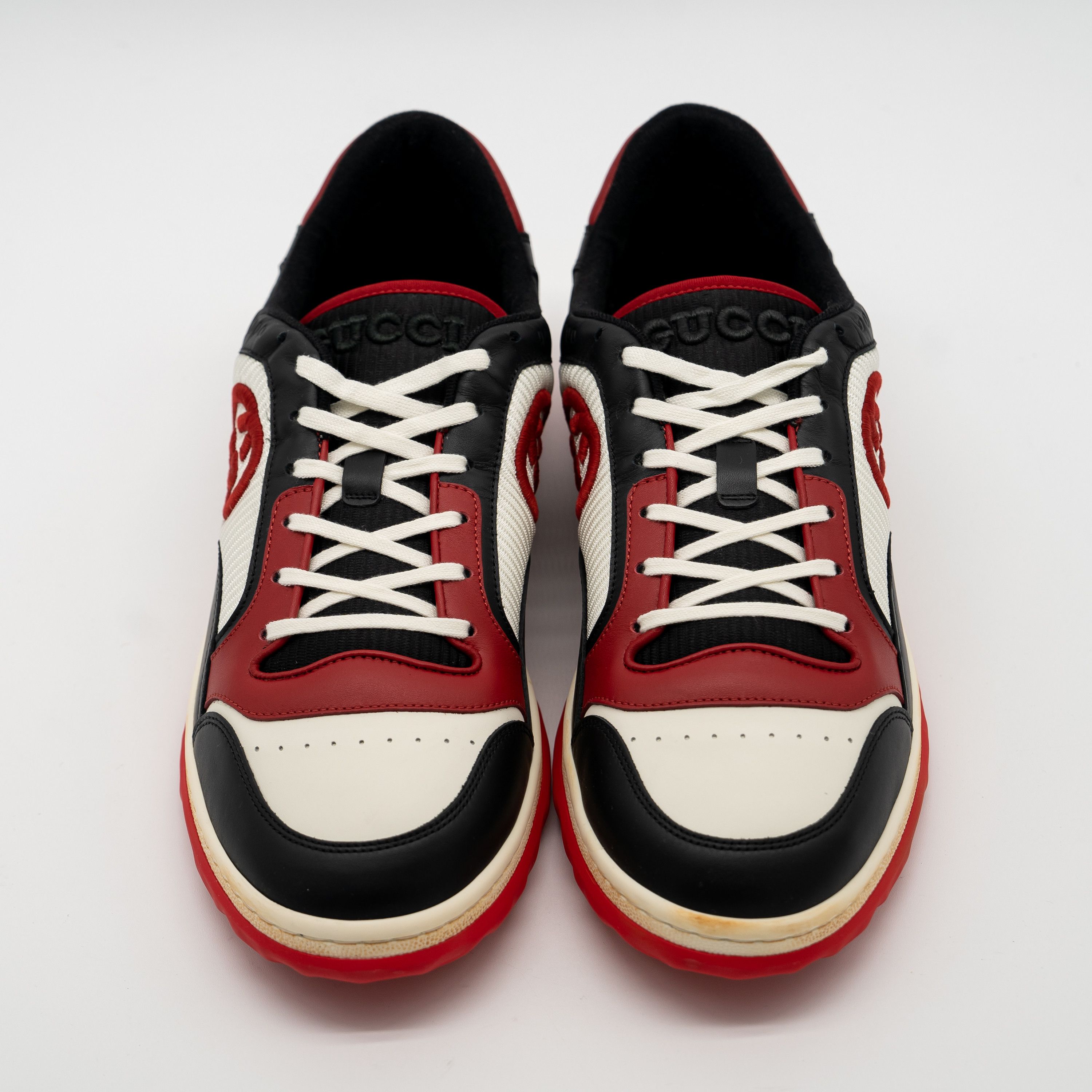 Gucci 12.5 US Gucci MAC80 Sneakers Black White Red Distressed Size US 12.5 / EU 45-46 - 3 Thumbnail