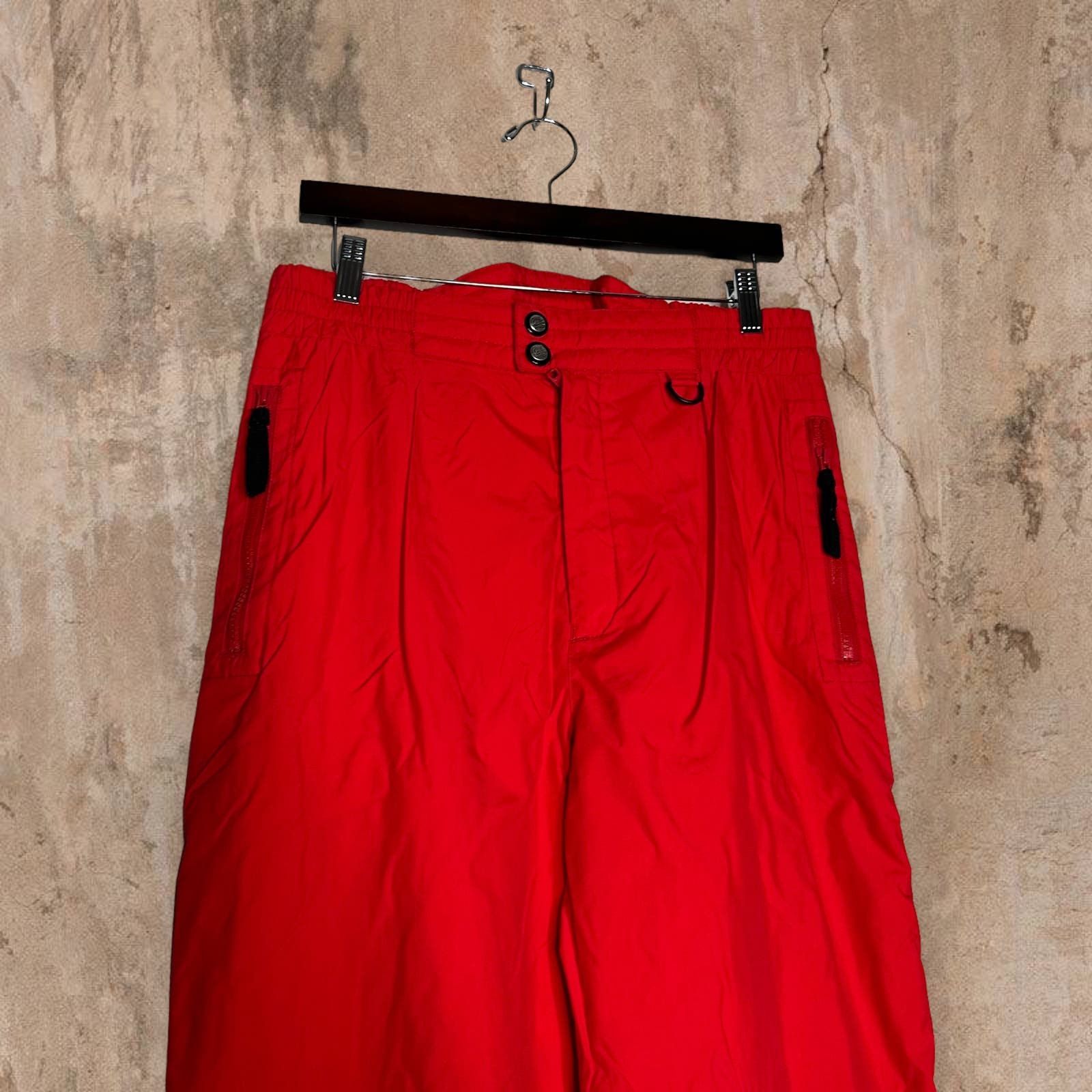 Vintage Vintage Snow Pants Crimson Red Nylon Baggy Fit Cb Sports 90s 