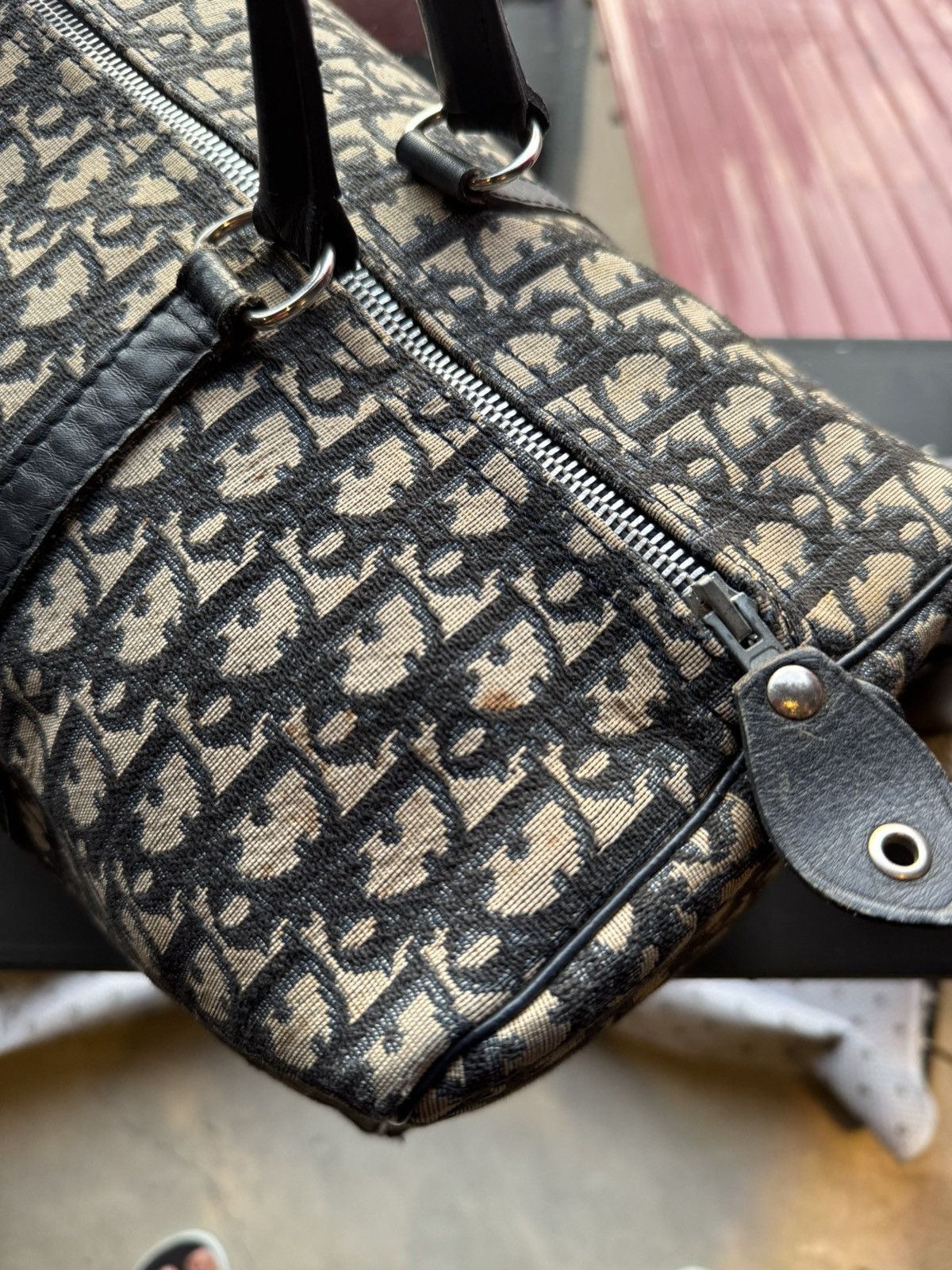 Dior Christian Dior Blue Canvas Bowling Bag Size ONE SIZE - 4 Thumbnail