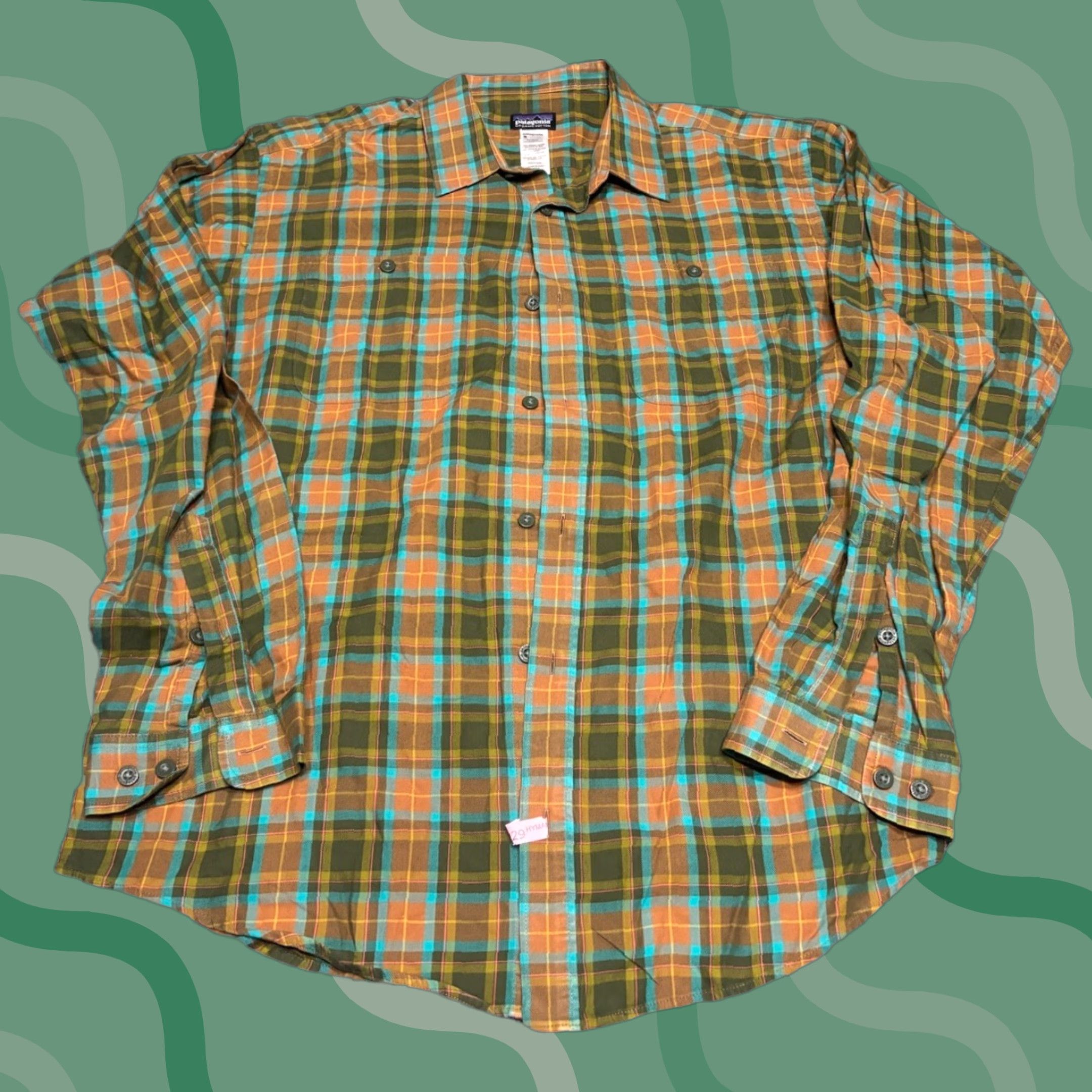 Patagonia VINTAGE Patagonia Shirt Mens L Green Plaid Organic Cotton Button Up Outdoor F3 Size US L / EU 52-54 / 3 - 1 Thumbnail