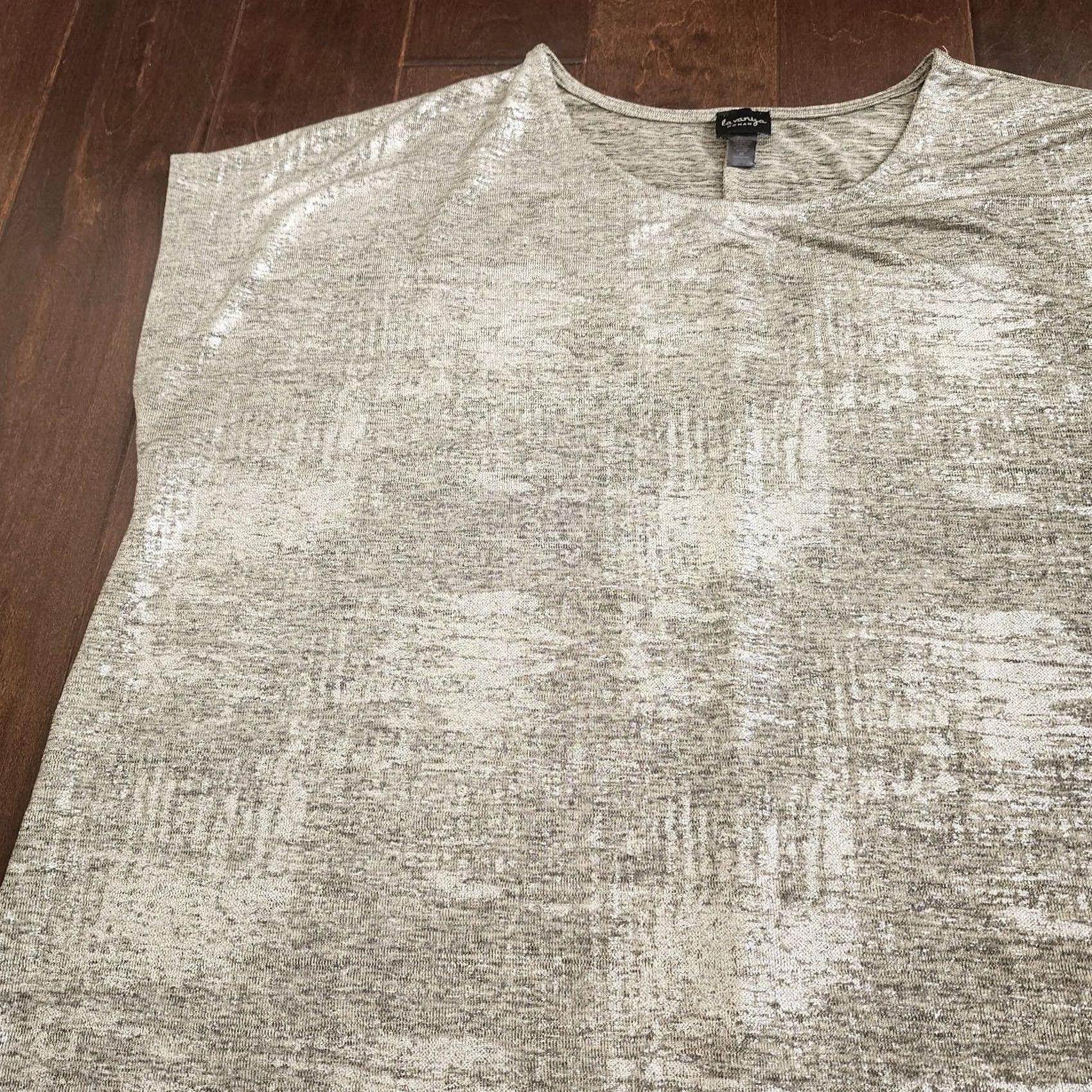 Vintage Marled Top Womens 2X Silver Lavanya Woman Knit Low Hem Plus Size XXL / US 16-18 / IT 52-54 - 6 Thumbnail