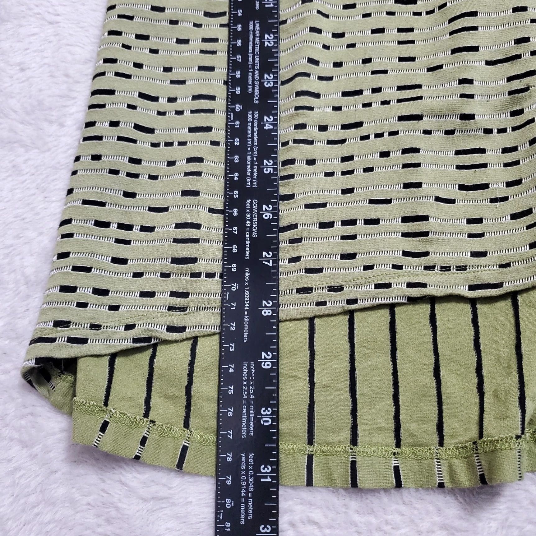 Habitat Habitat Tunic Top Women L Green Black Stripe Lagenlook Boho Scoop Neck Long Sleeve Pullover Shirt Blouse Casual Size L / US 10 / IT 46 - 6 Thumbnail