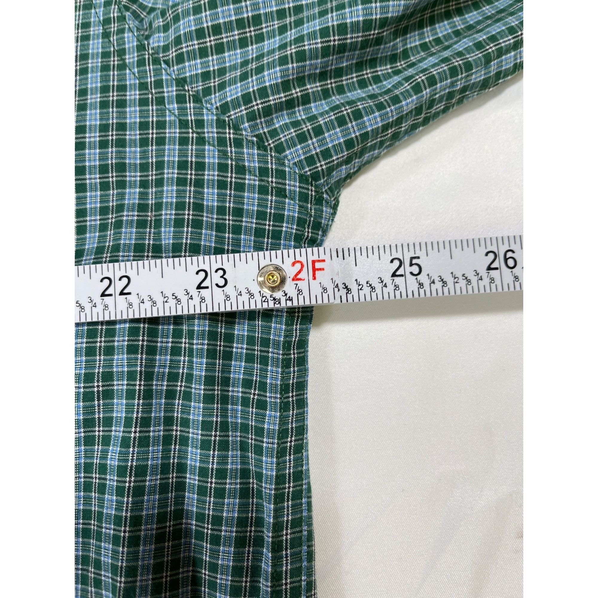 Chaps Chaps SKU 7623 Mens Green and Blue Plaid Button Down Shirt S Size US XL / EU 56 / 4 - 4 Thumbnail