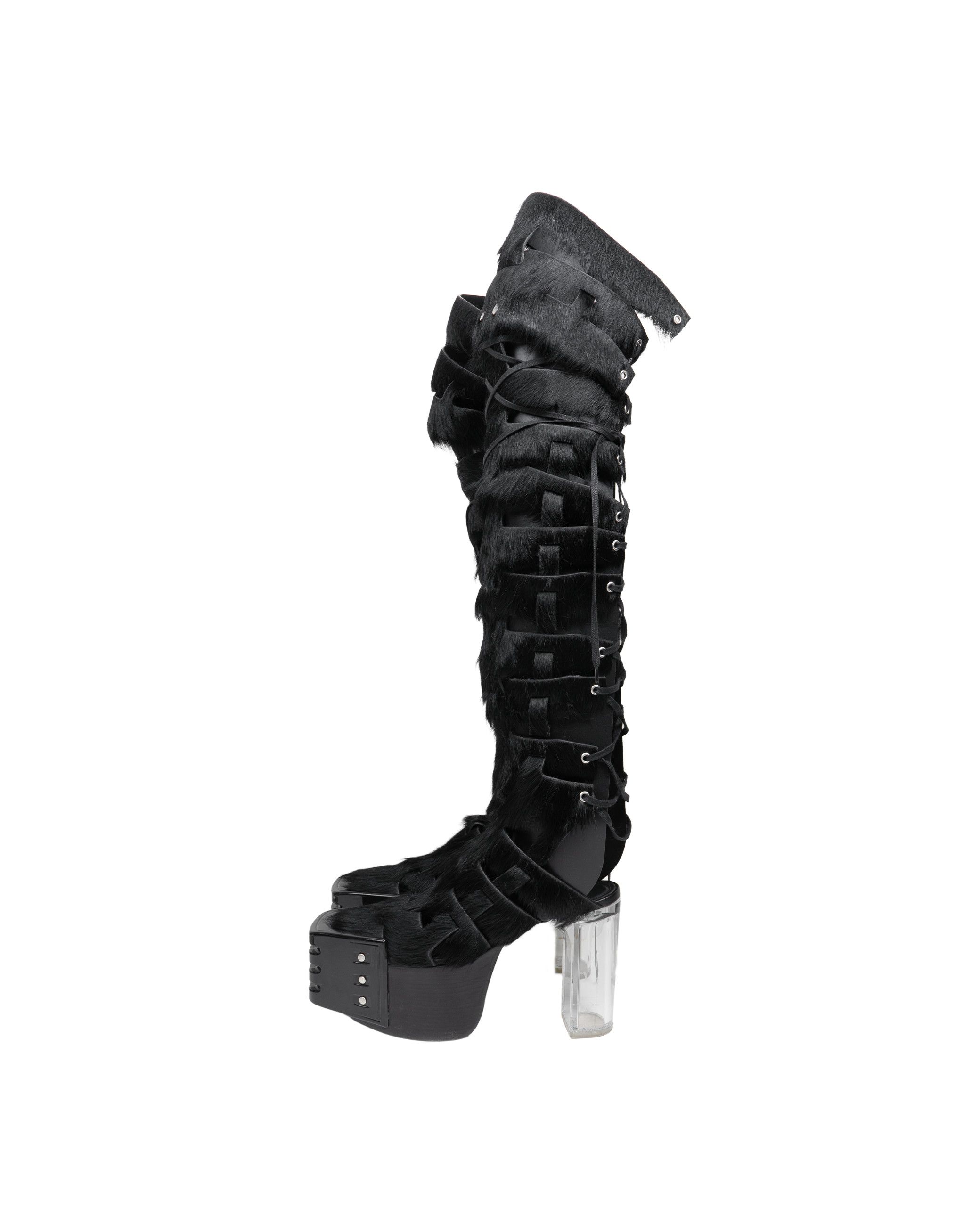 Rick Owens Horsehair Kiss Boots Size US 11 / IT 41 - 3 Thumbnail