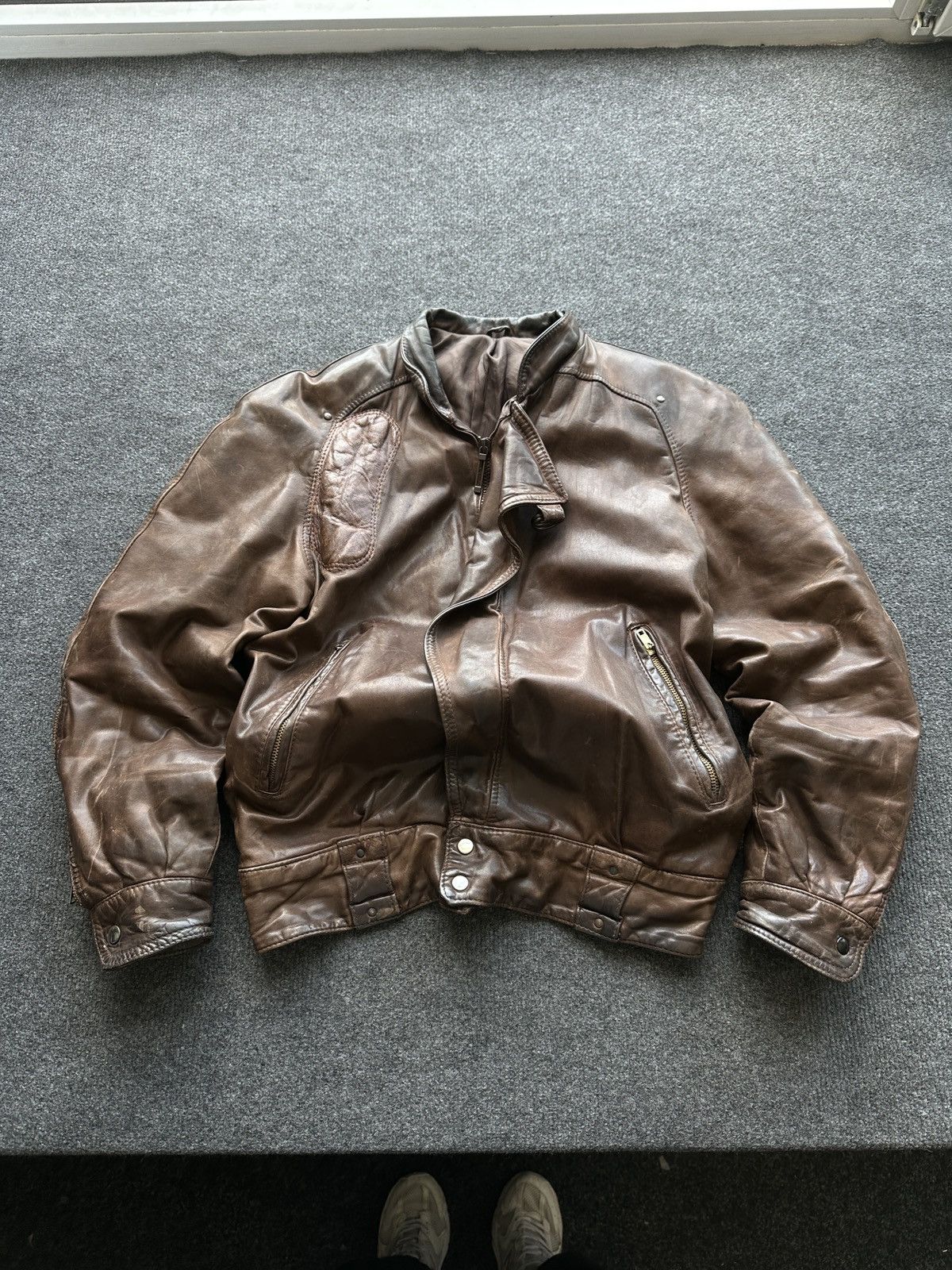 Other 🚨VNTG LEATHER JACKET AVANT GARDE WESTERN BROWN MOTO Size US XS / EU 42 / 0 - 2 Thumbnail