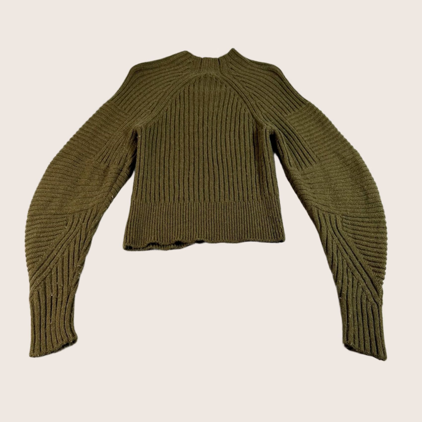 Rag & Bone rag & bone Wool Sweater Women M Green Mock Neck Ribbed Cropped Boho Y2K Size M / US 6-8 / IT 42-44 - 1 Thumbnail
