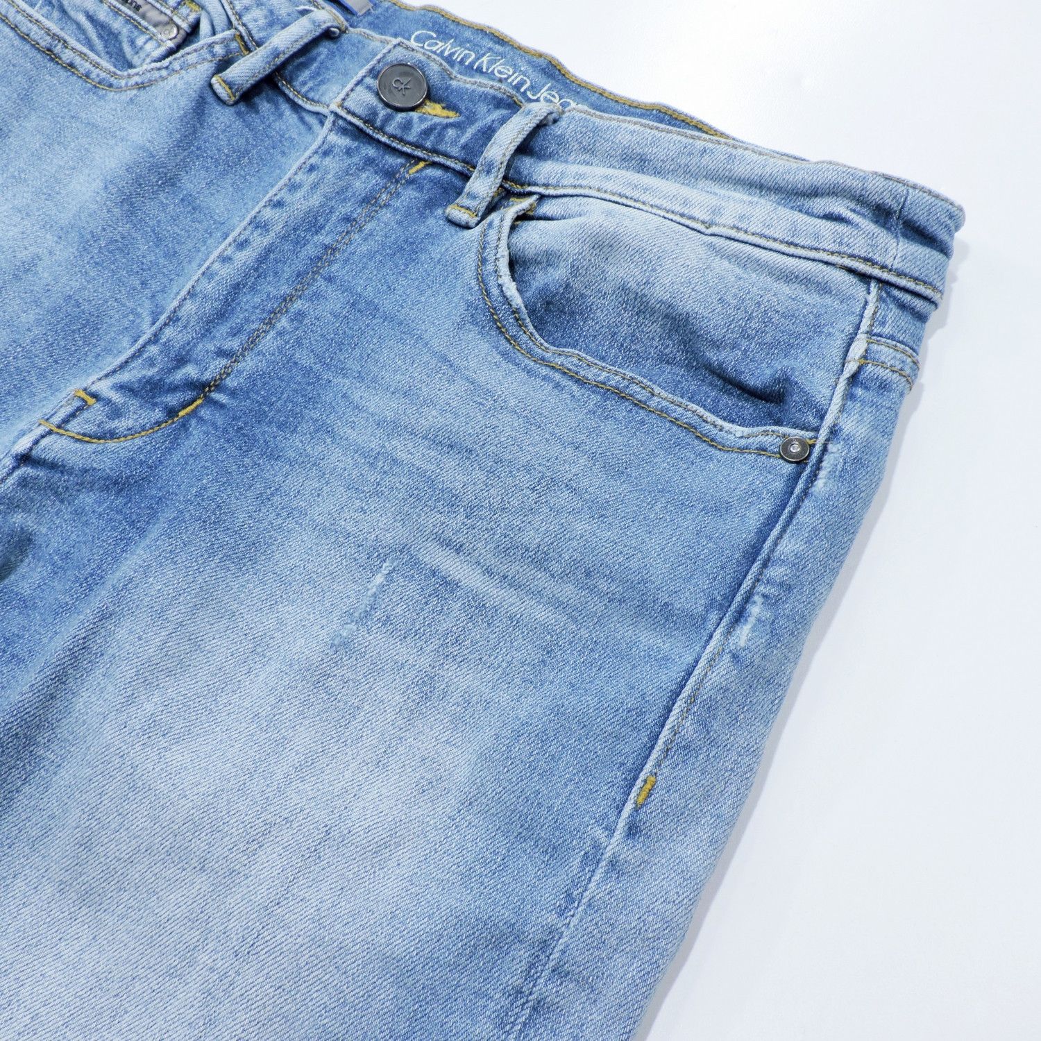 Calvin Klein CK PREMIUM ITALIAN STRETCH SELVEDGE CASPIAN SEA SLIM DENIM Size US 27 - 11 Thumbnail
