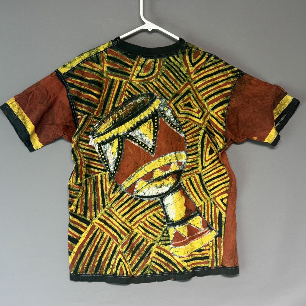 Other Handmade African Batik T-Shirt Tribal Mask Geometric Chalice Size US L / EU 52-54 / 3 - 2 Thumbnail