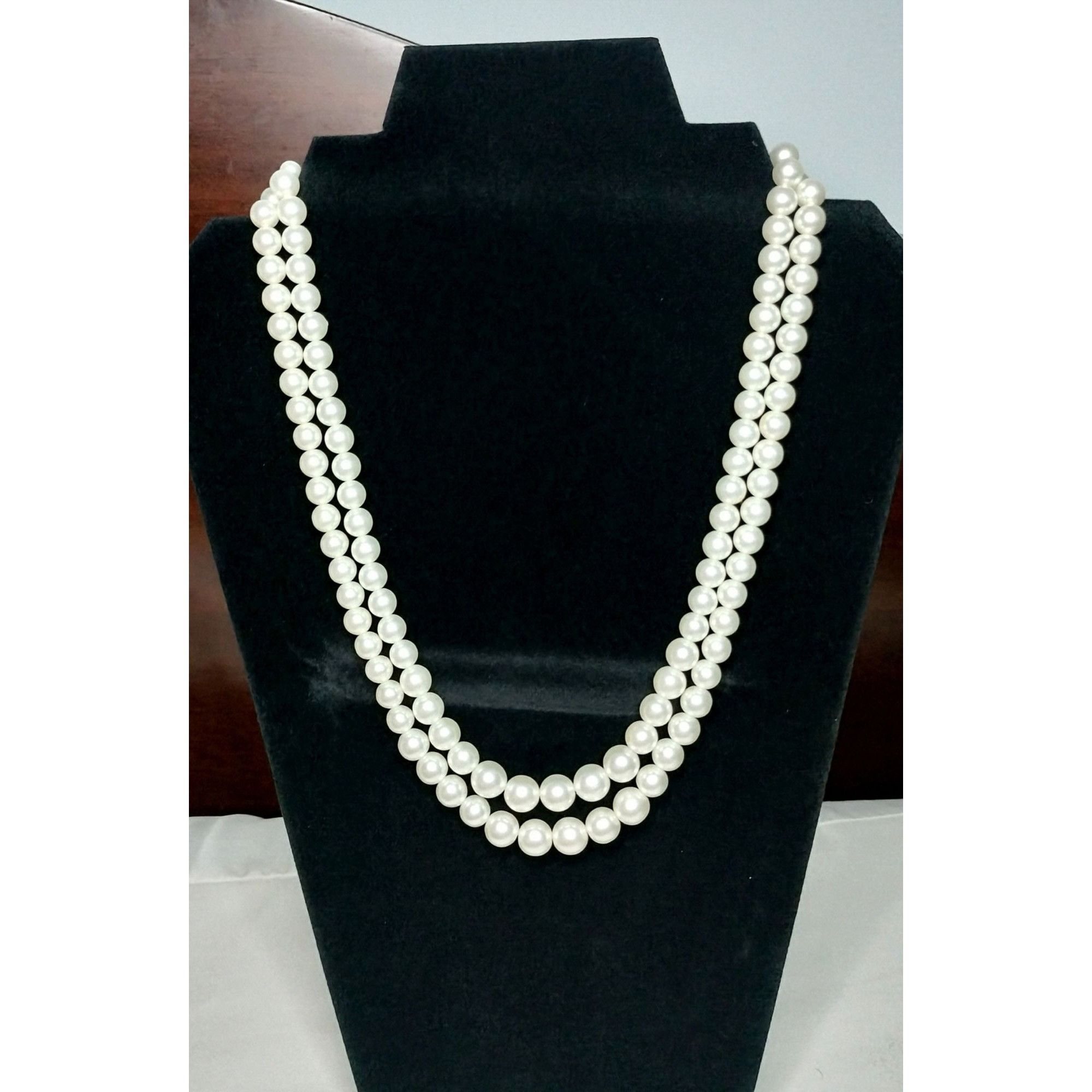 Vintage Vintage Double Strand Faux Pearl Necklace Eggshell Off White Size ONE SIZE - 4 Thumbnail