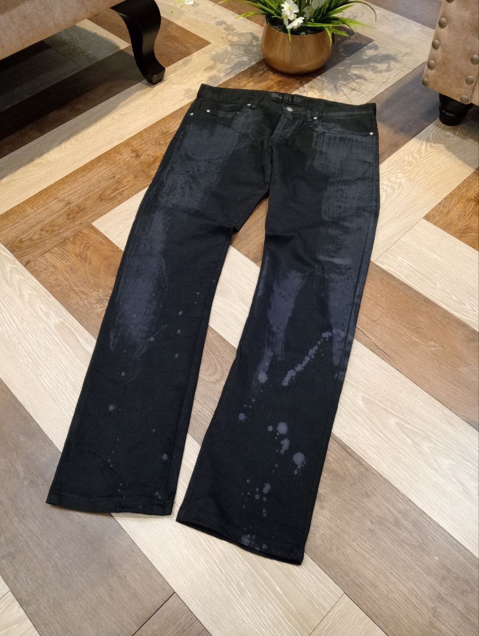 Davit Meursault Japan DAVIT MEURSAULT JAPAN BLACK STRETCH PANTS Size US 33 - 9 Thumbnail