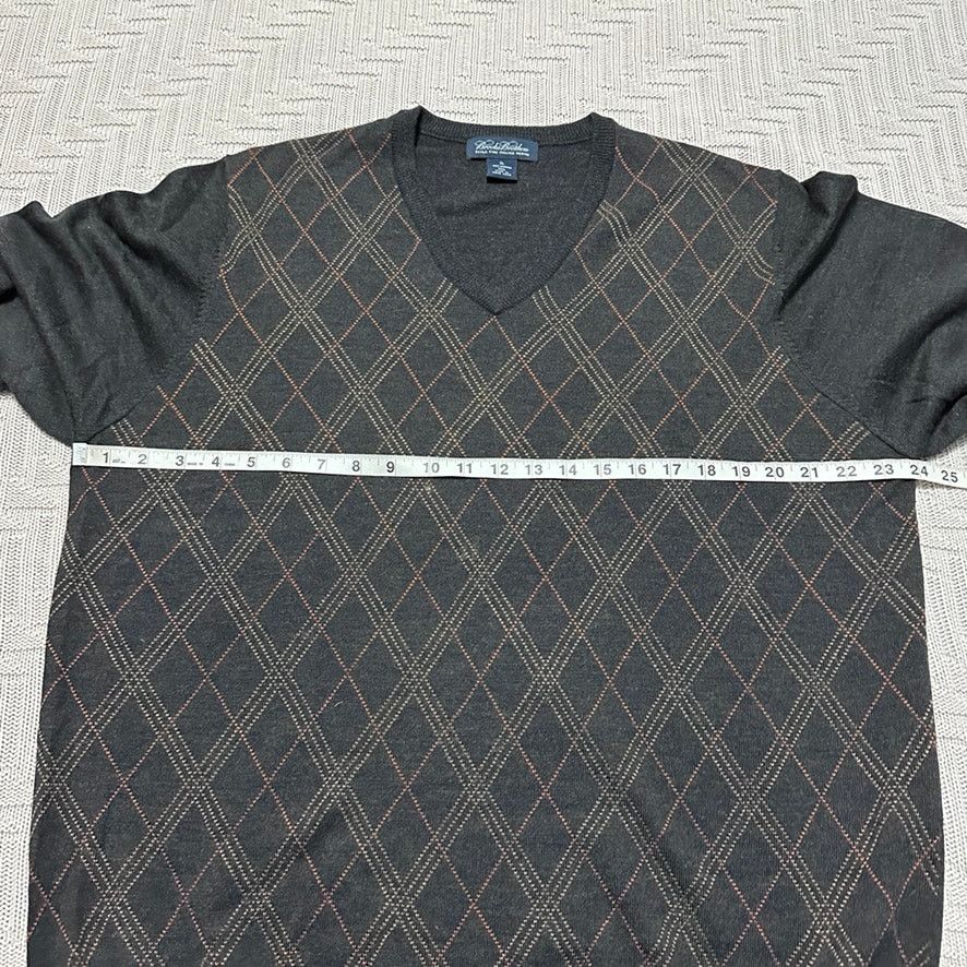 Brooks Brothers Brooks Brothers brown argyle vneck wool sweater Size US XL / EU 56 / 4 - 5 Thumbnail