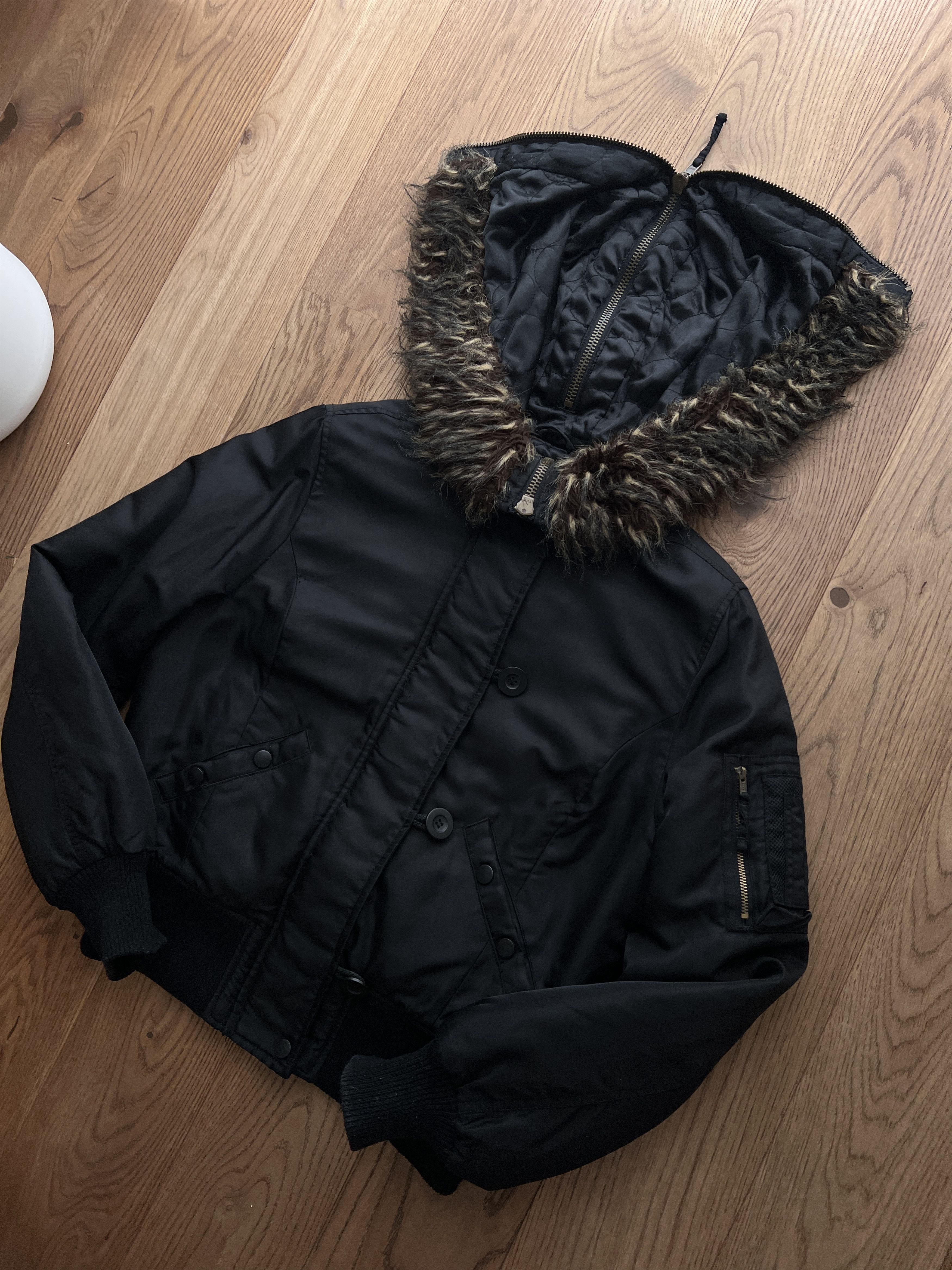 If Six Was Nine Avant garde vintage faux fur bomber jacket hood cropped punk Size M / US 6-8 / IT 42-44 - 23 Thumbnail