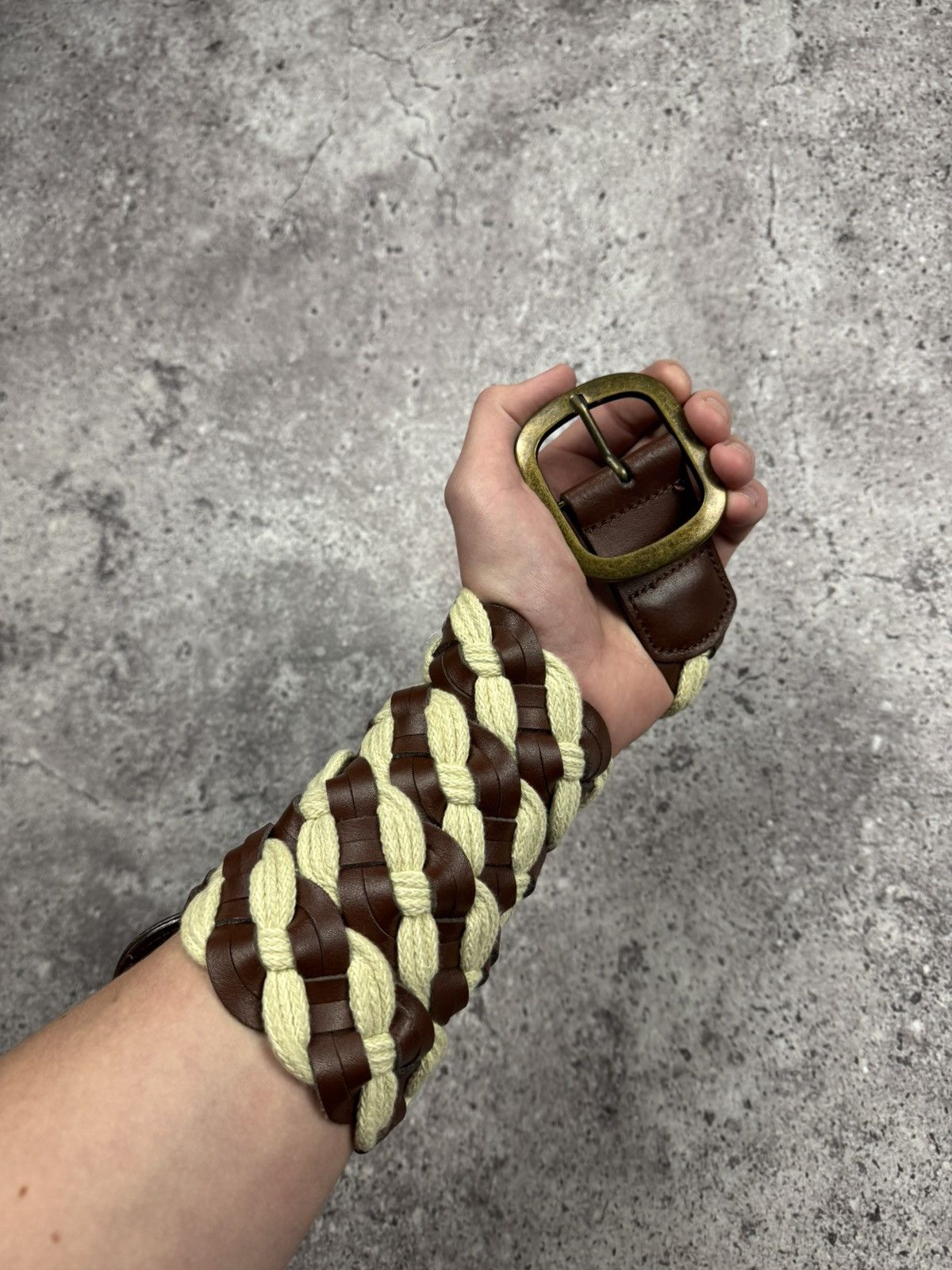 Japanese Brand 00’s NUMBER NINE STYLE BRAIDED LEATHER RARE Y2K BELT VINTAGE Size ONE SIZE - 1 Thumbnail