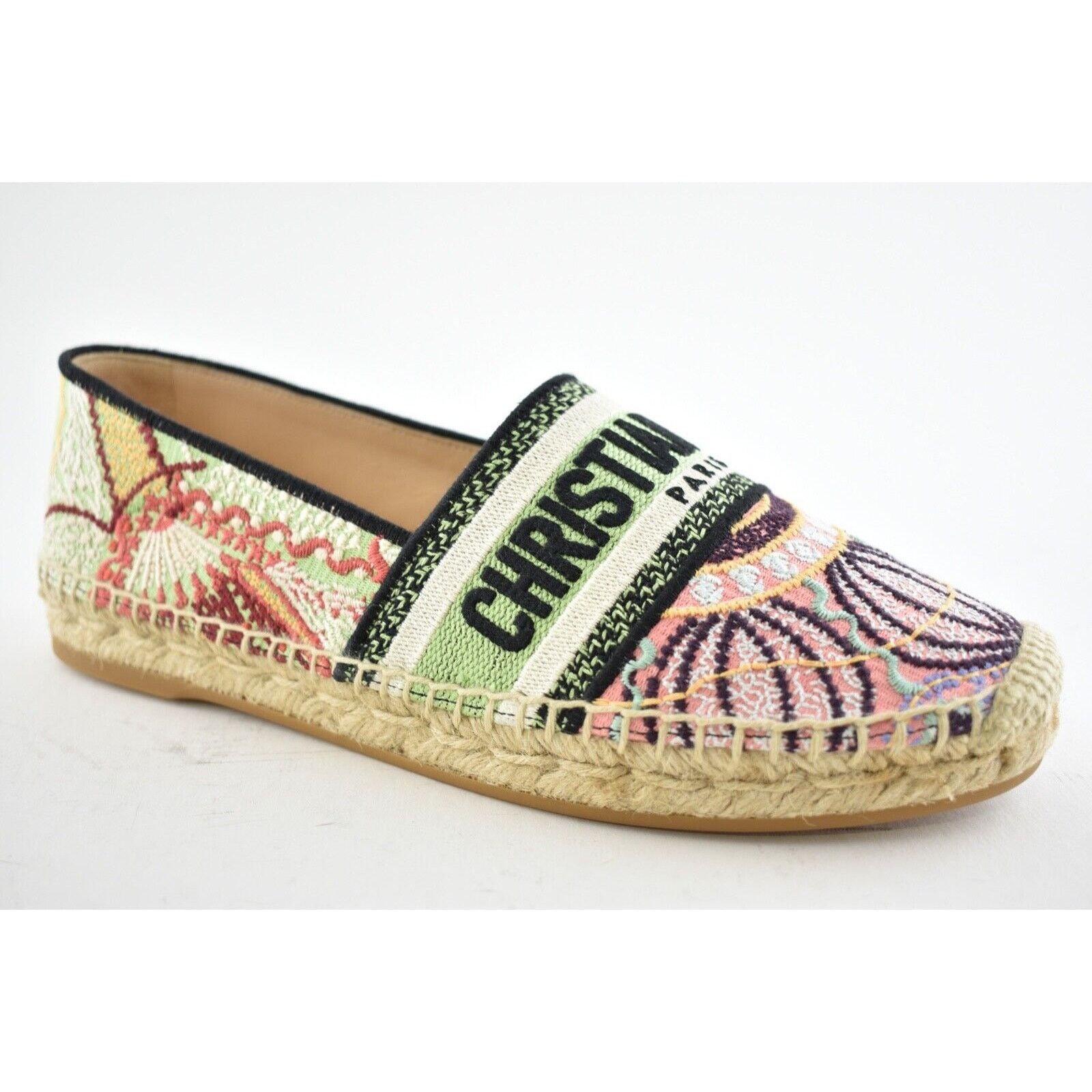 Dior Dior Granville Cotton Logo Embroidered Espadrille Flat 36 Size US 6 / IT 36 - 2 Thumbnail