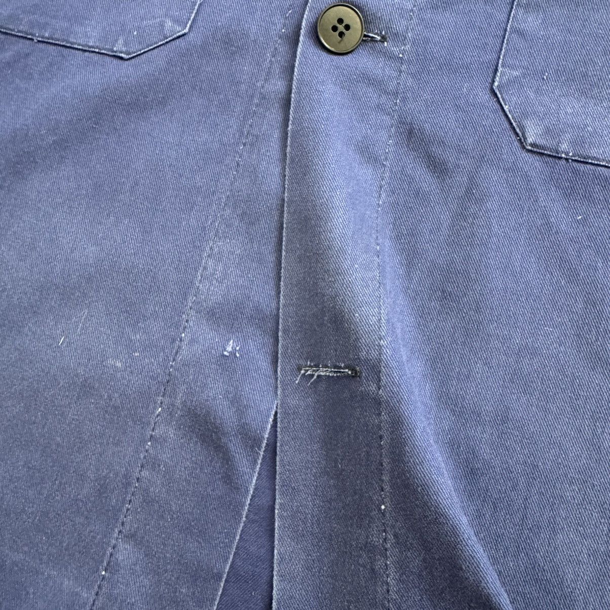 Le Laboureur 80s French Sanfor Vintage Blue Faded Cotton Works Jacket Size US M / EU 48-50 / 2 - 7 Thumbnail