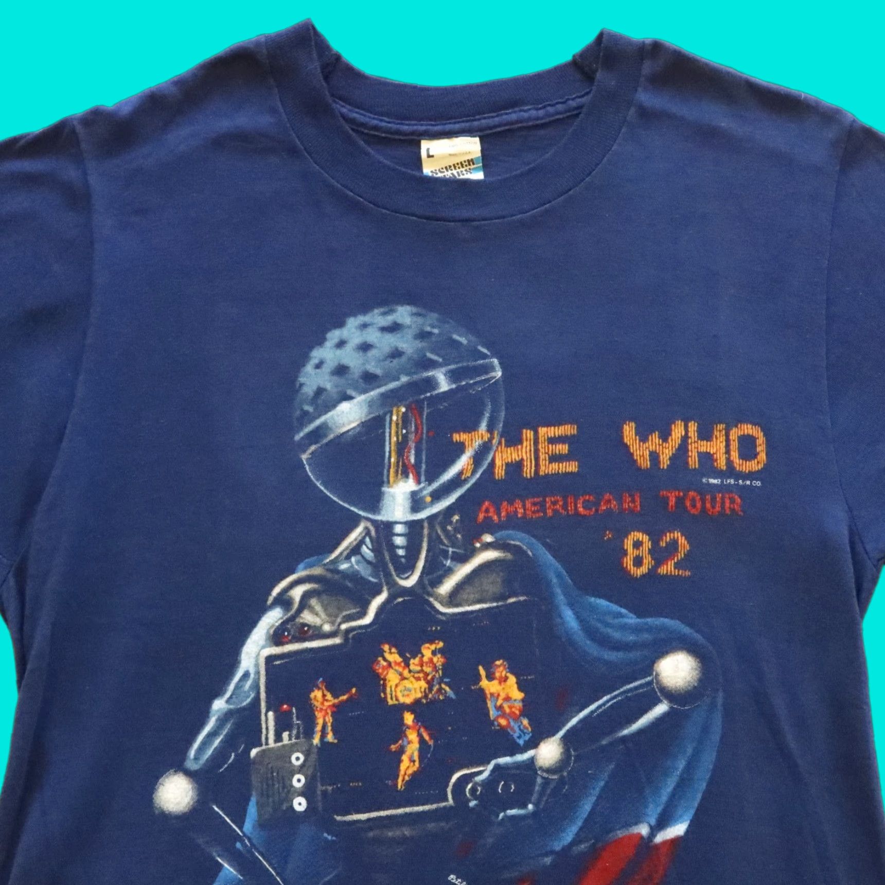 Vintage VINTAGE The Who American Tour '82 Tshirt L Blue Men's T-Shirt Size US L / EU 52-54 / 3 - 1 Thumbnail