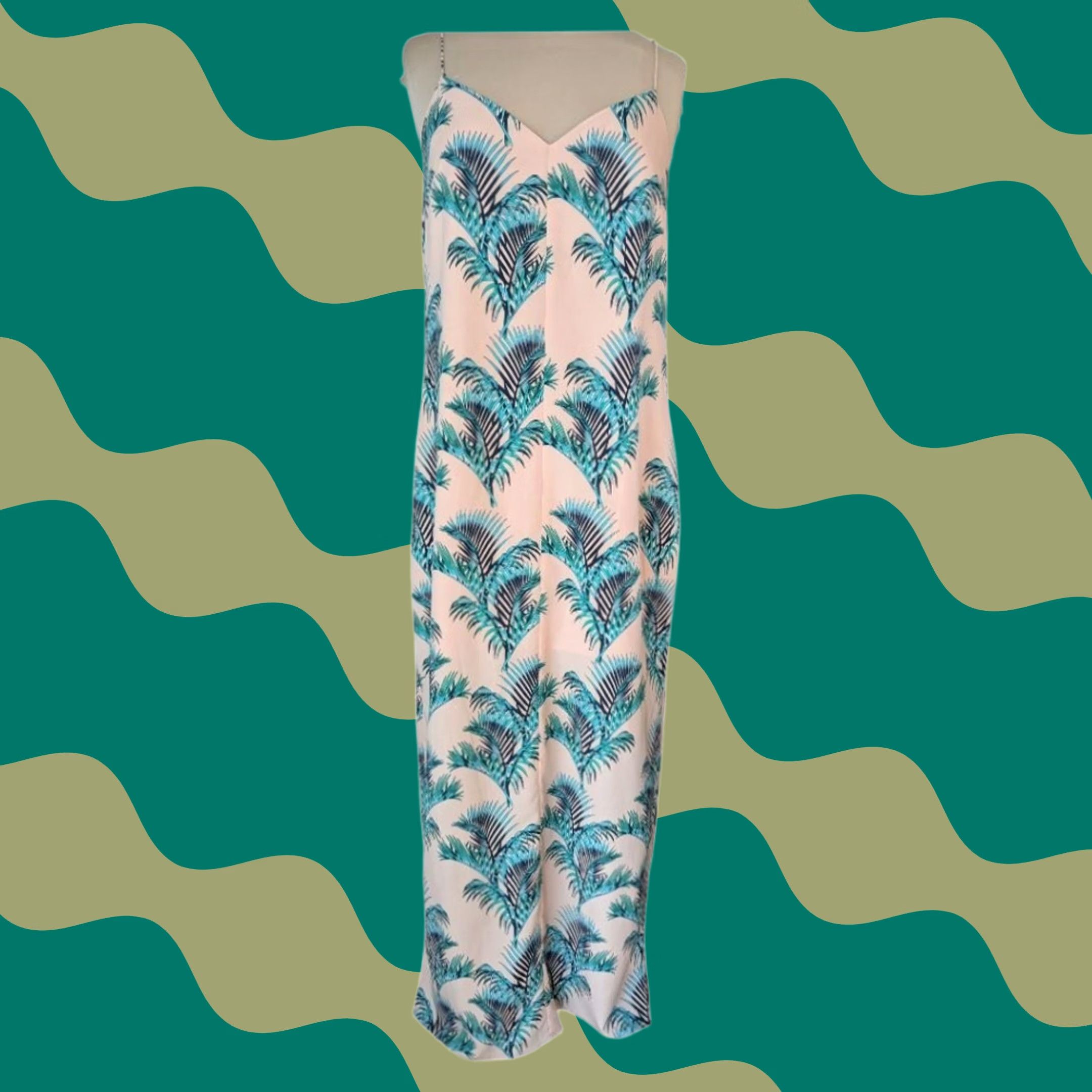 Vintage CeCe Tropical Print Spaghetti Strap Maxi Dress Women's 10P Resortwear EUC Size L / US 10 / IT 46 - 1 Thumbnail