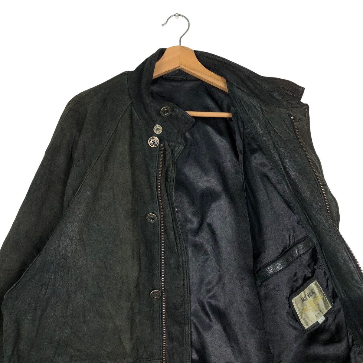 Issey Miyake 🔥Vintage Genuine Biker Leather Jacket Ball Basic Japan Size US M / EU 48-50 / 2 - 12 Thumbnail