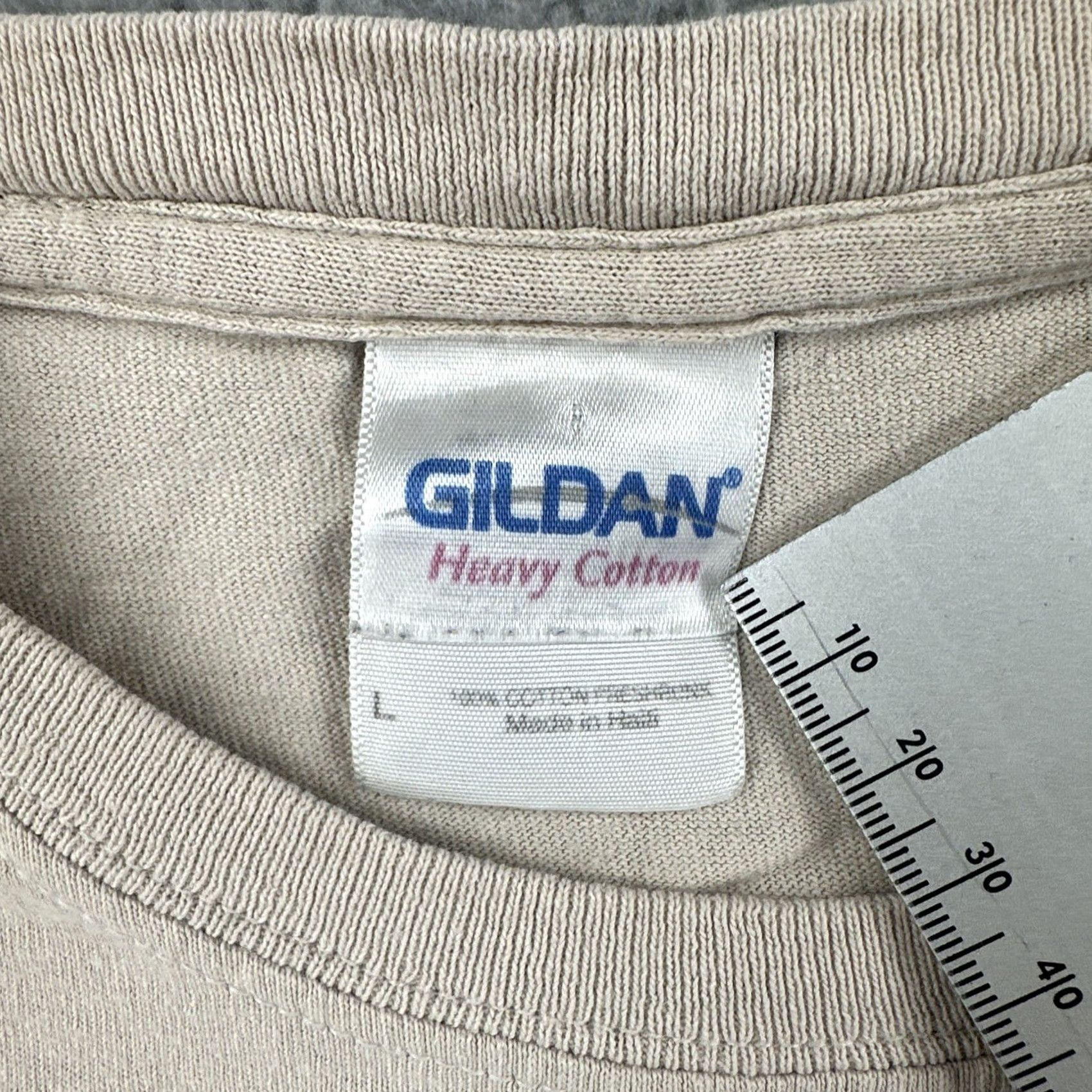 Gildan VINTAGE GILDAN T-Shirt Beige Short Sleeve Crew Neck Mens L Classic USA Military Crow Creek Challenge Cadre Size US L / EU 52-54 / 3 - 7 Thumbnail