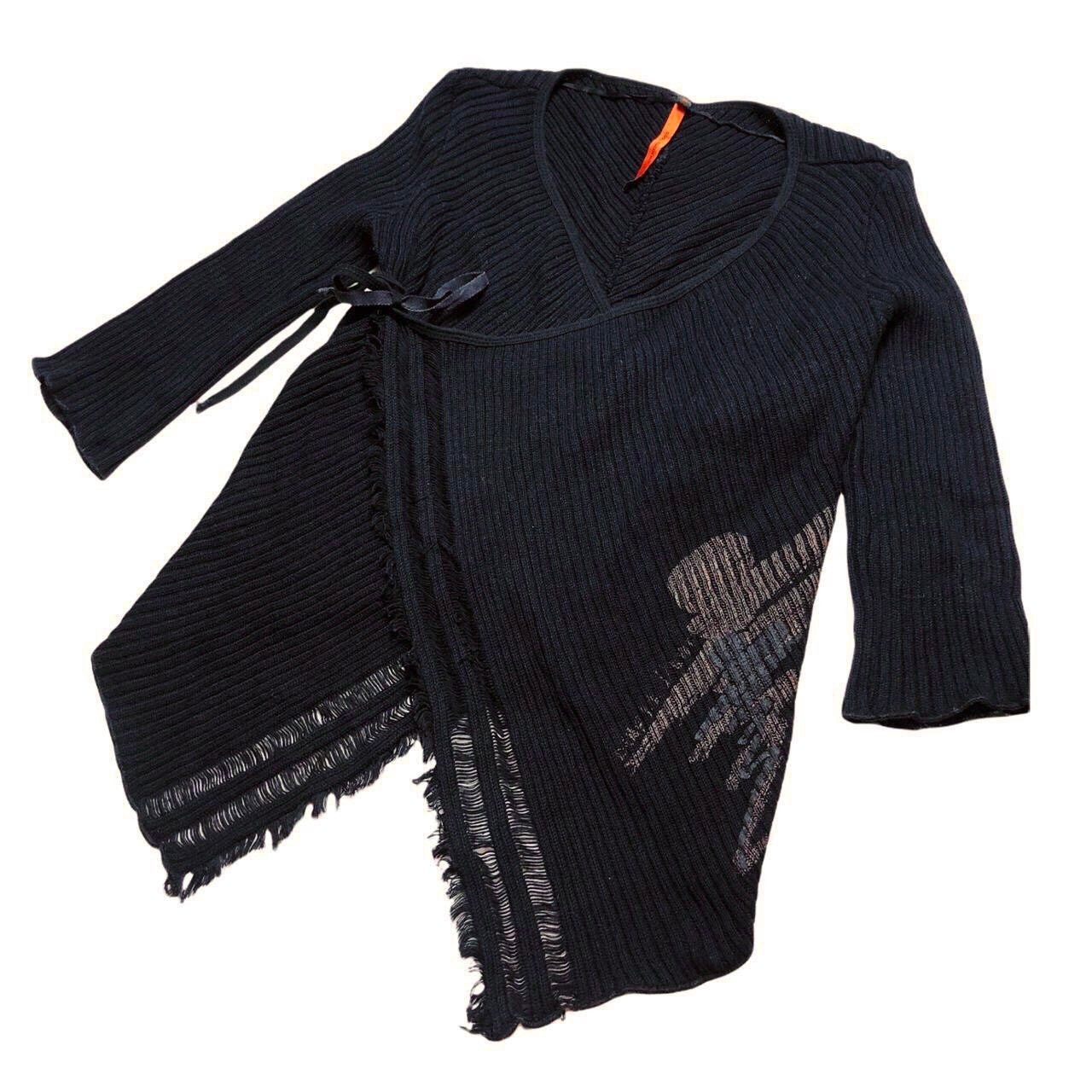 Cop Copine The Cop Copine Ribbed Asymmetrical Wrap Around Sweater Size ONE SIZE - 2 Thumbnail