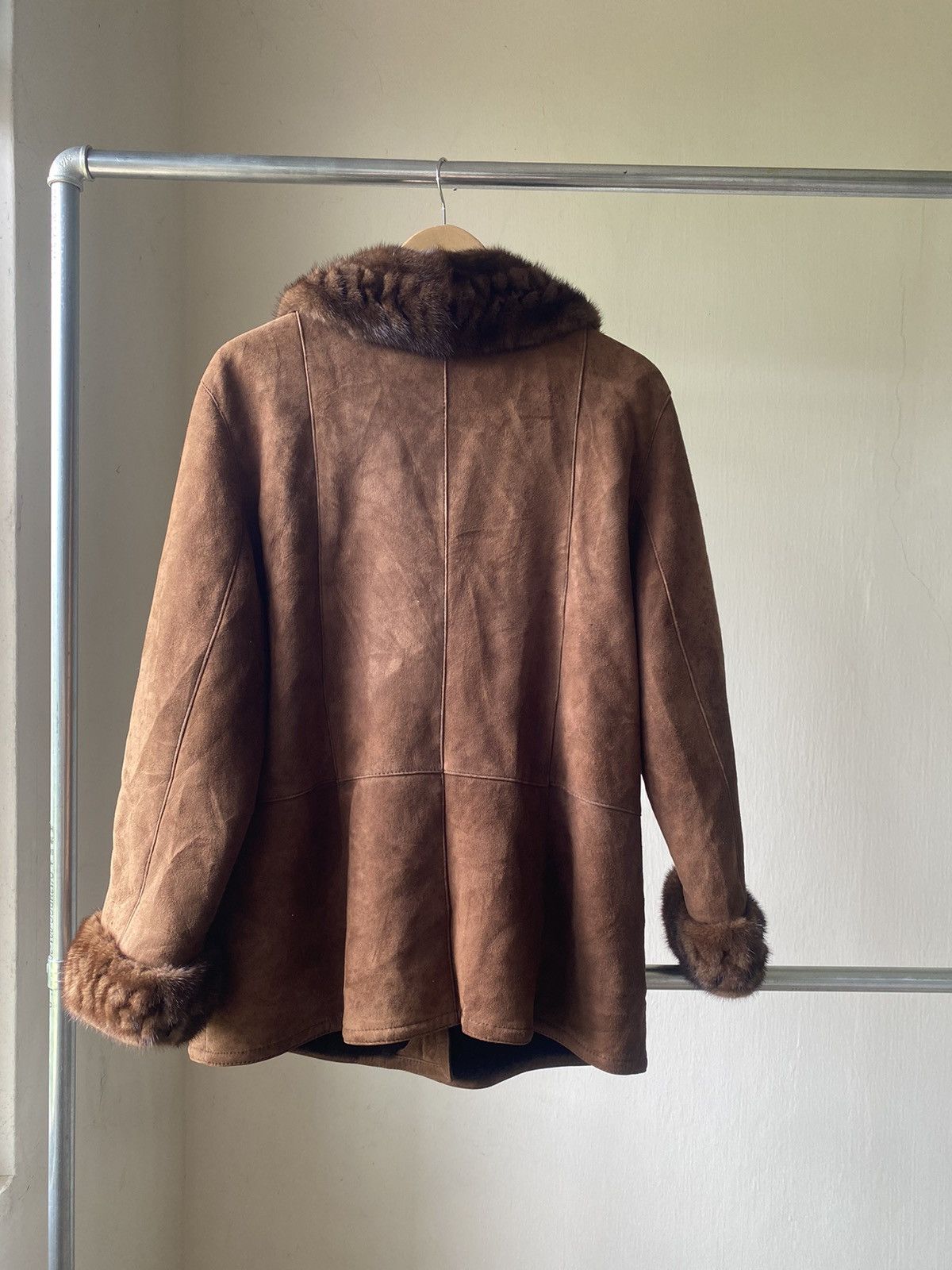 Vintage HIVERREINE SHEEPSKIN LEATHER JACKET FOX FUR INNER PUNK LGB Size US M / EU 48-50 / 2 - 14 Thumbnail