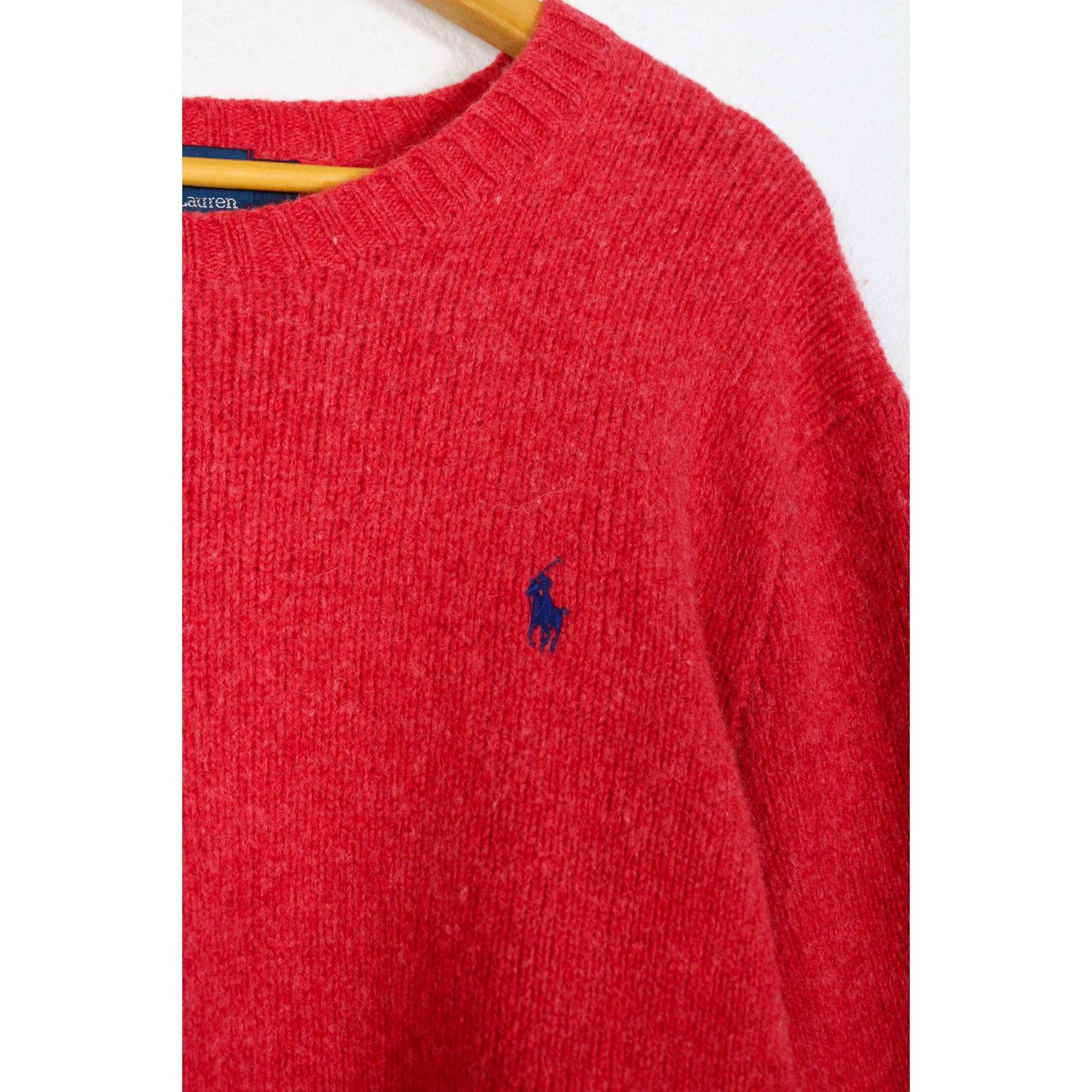 Polo Ralph Lauren Vintage Polo Ralph Lauren Pony Logo Red Wool Knit Sweater Size US L / EU 52-54 / 3 - 3 Thumbnail